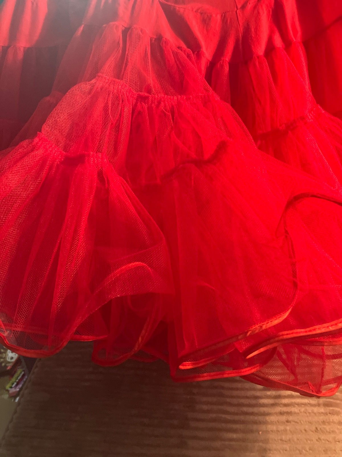 VTG 60&rsquo;s MALCO MODES RED RUFFLED TIERED SKIRT – DANCE – COUNTRY WESTERN
