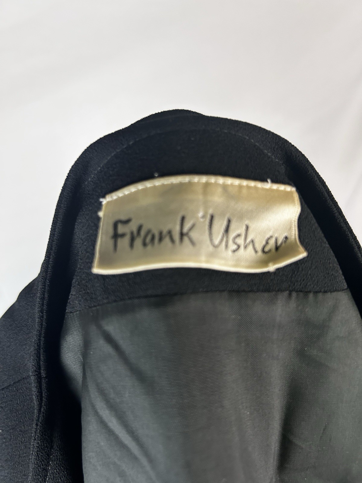 Frank Usher VTG Button Down Dress Black With Multicolor Buttons Embroidery