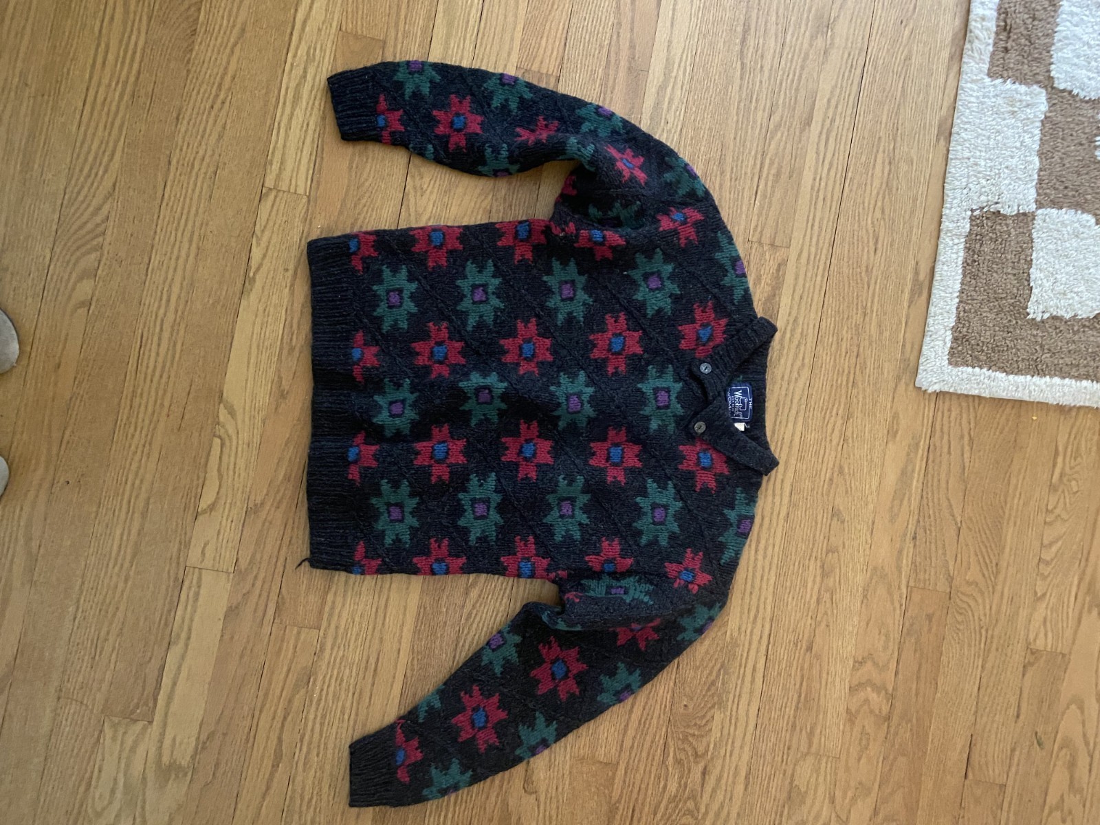 1980s WOOLRICH Sweater – dark charcoal grey, wool blend, vintage small