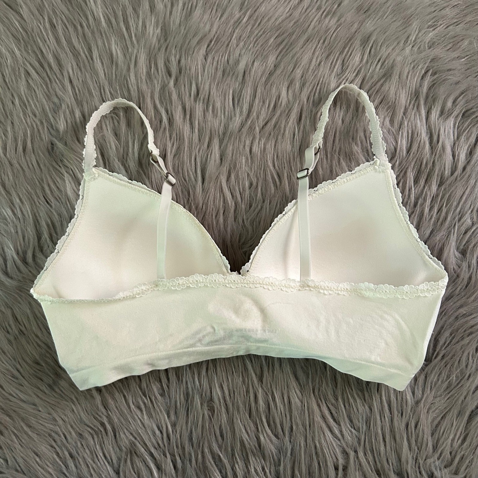 Lucky Brand Wireless Lightly Lined Bra Womens Size Large White Wirefree Bralete