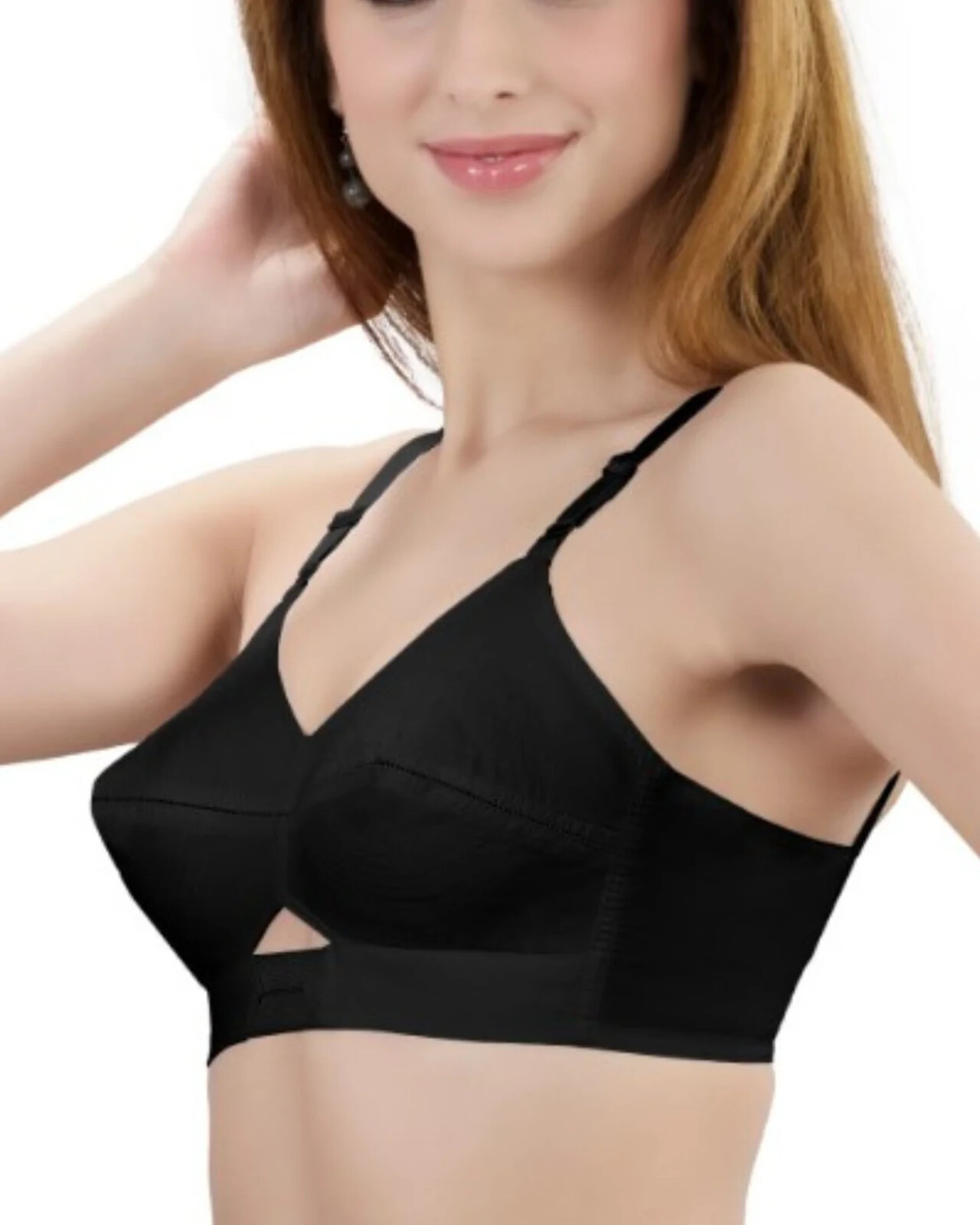 Padded Bullet Bra Organic Cotton – Vintage Retro Bra (Plus Size Available) Black