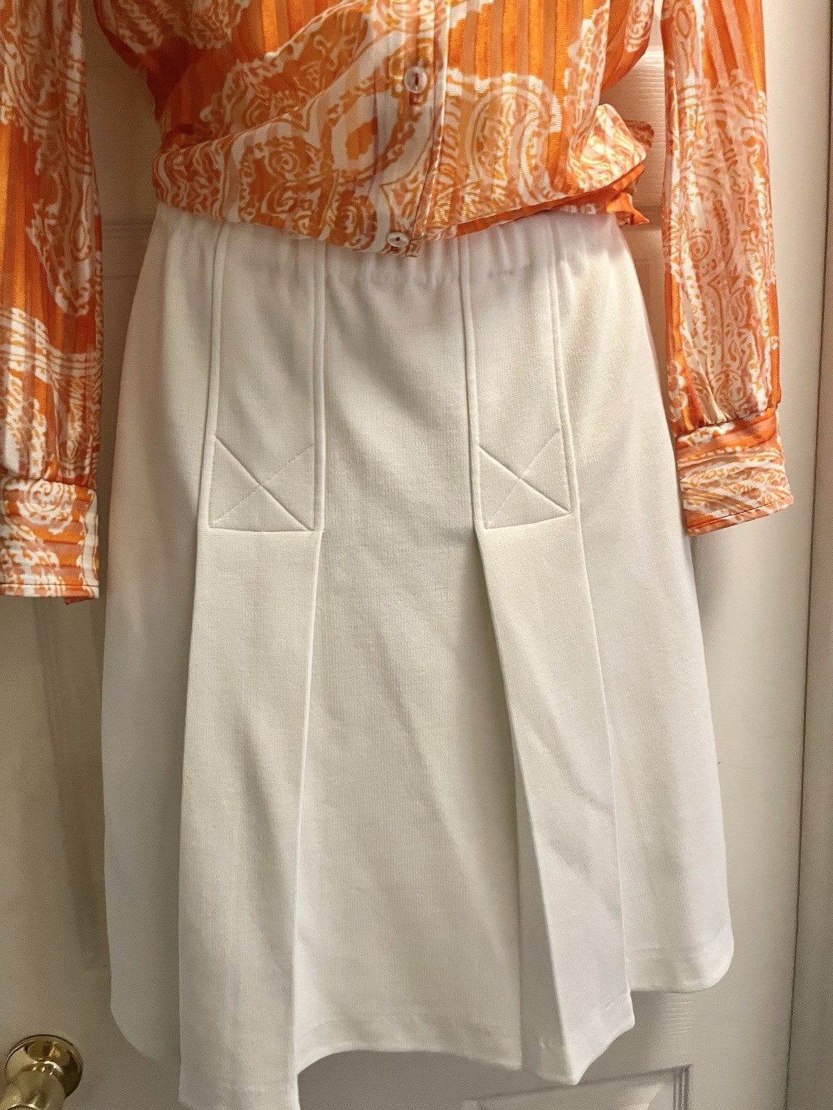 Vintage Devon White 3 Piece Suit Separates Jacket Skirt Pants & Blouse Size 7/8