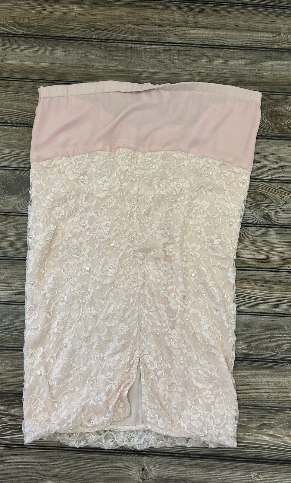 Vintage Judith Ann Plus Creations Beaded Sequin Lace Blush Pink 2 Piece 16-18