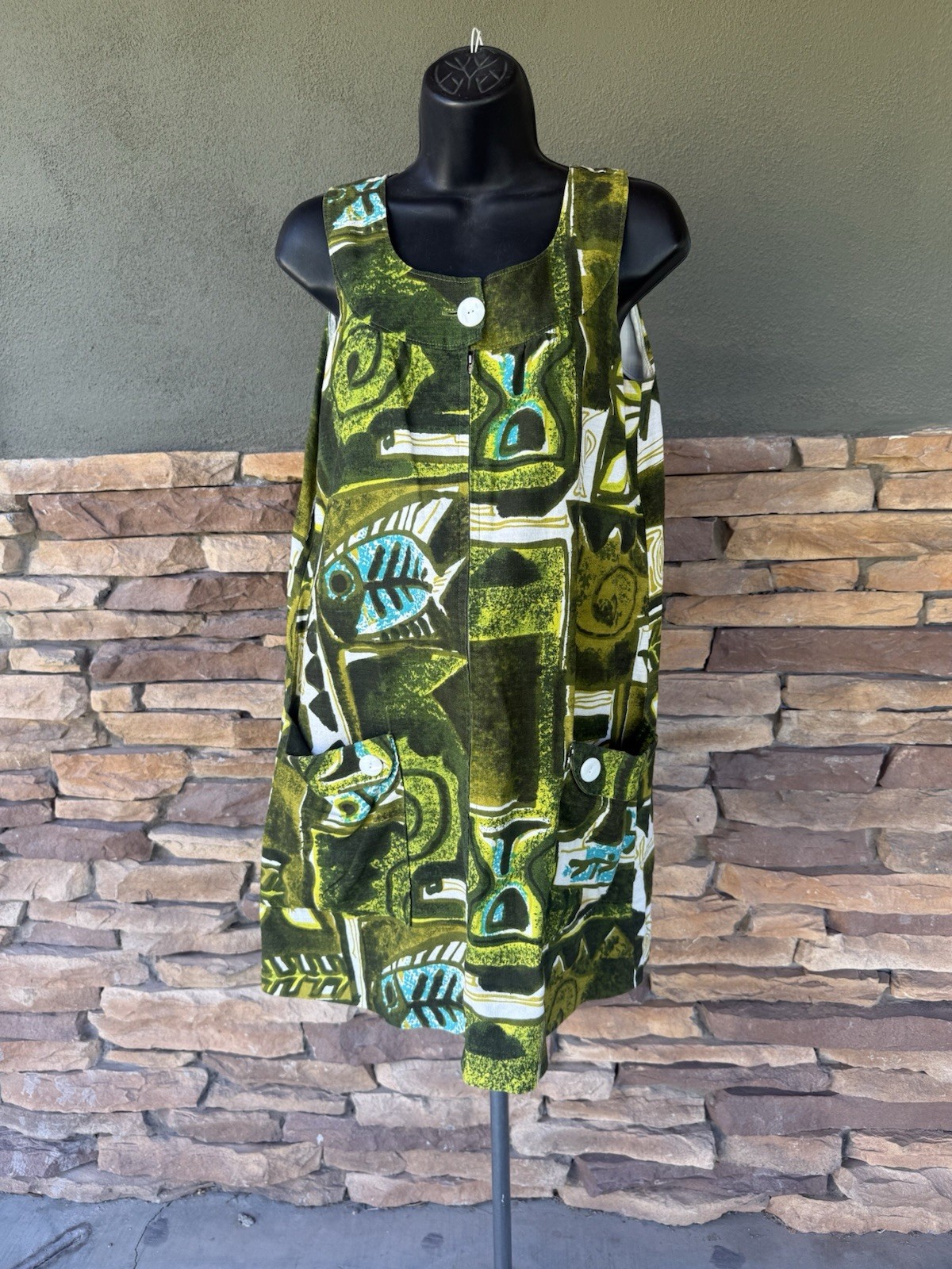 Vintage 60’s Hawaiian Sheath Dress with Pockets Women&rsquo;s