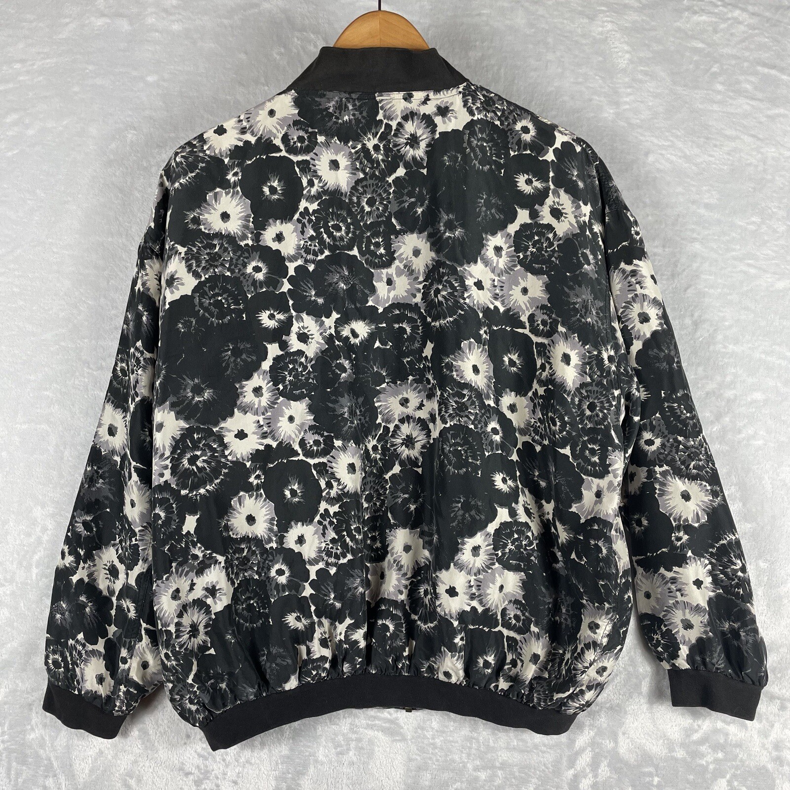 Robert Stock Limited Silk Bomber Jacket VTG Women&rsquo;s Medium 90s Retro Chic Floral