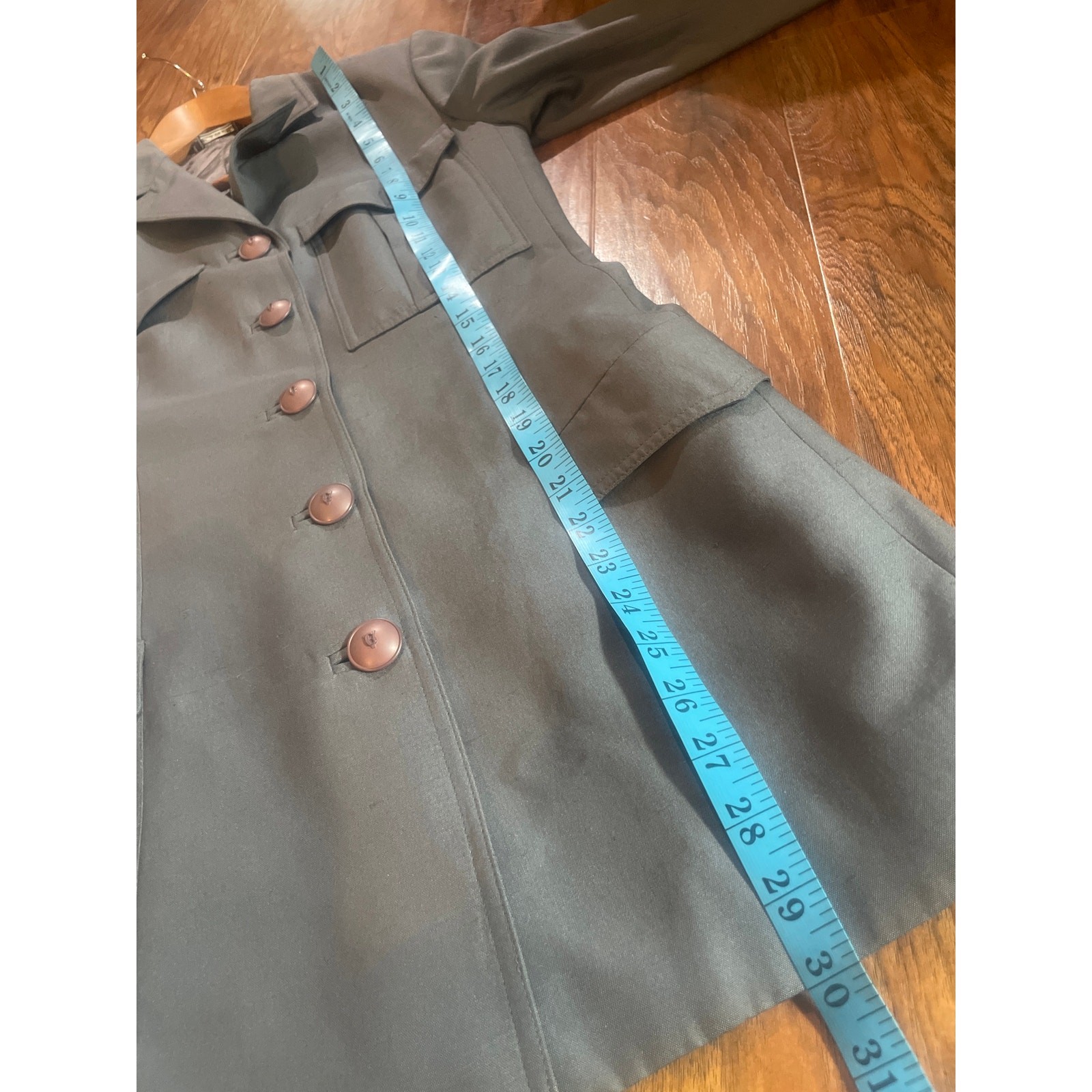 VERSACE Couture Gray Fitted Military Jacket Dress Length Size 4