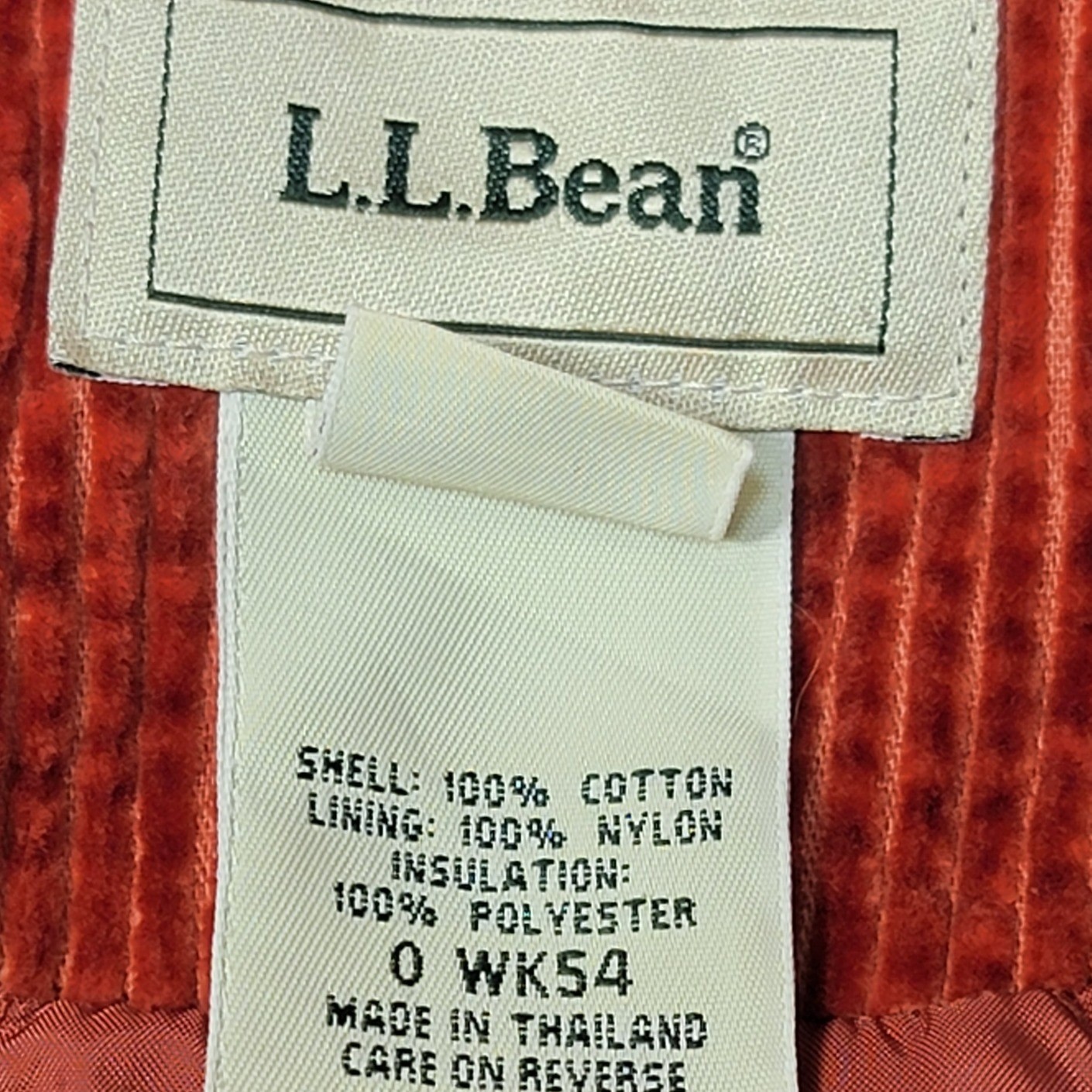 Vtg LL Bean Corduroy Jacket Womens Rust Orange Double Breasted Jacket Cotton M