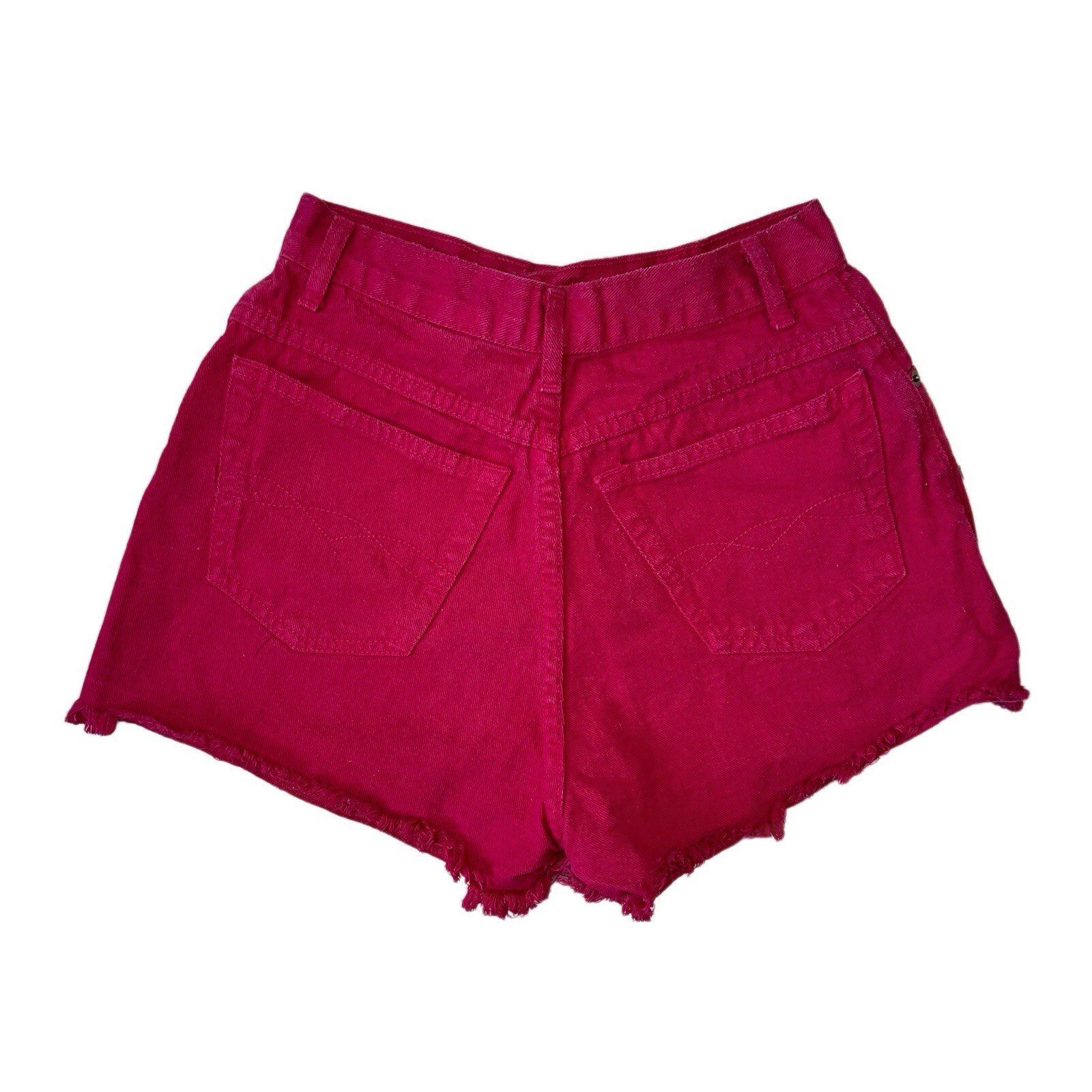 90s Vintage Star Cody Womens Magenta Hot Pink Size 9 High Waist Jean Shorts 23in