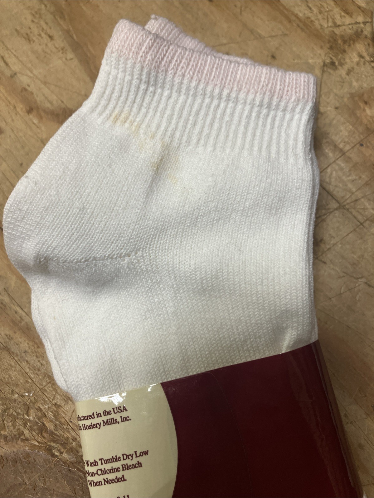 Vintage Softies Ankle Socks Pink Trim MicroSupreme Nylon Blend 6 Pair New 9-11