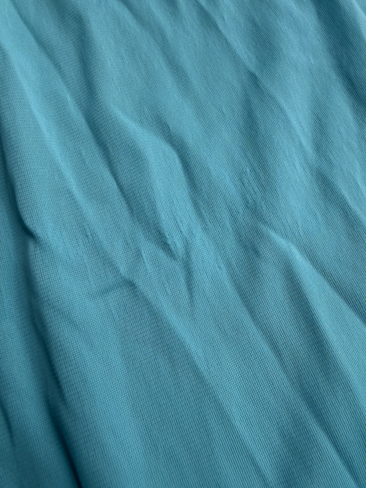 Vtg Vanity Fair Nightgown Medium Aqua Blue Nylon Tricot Quilted Floral Applique