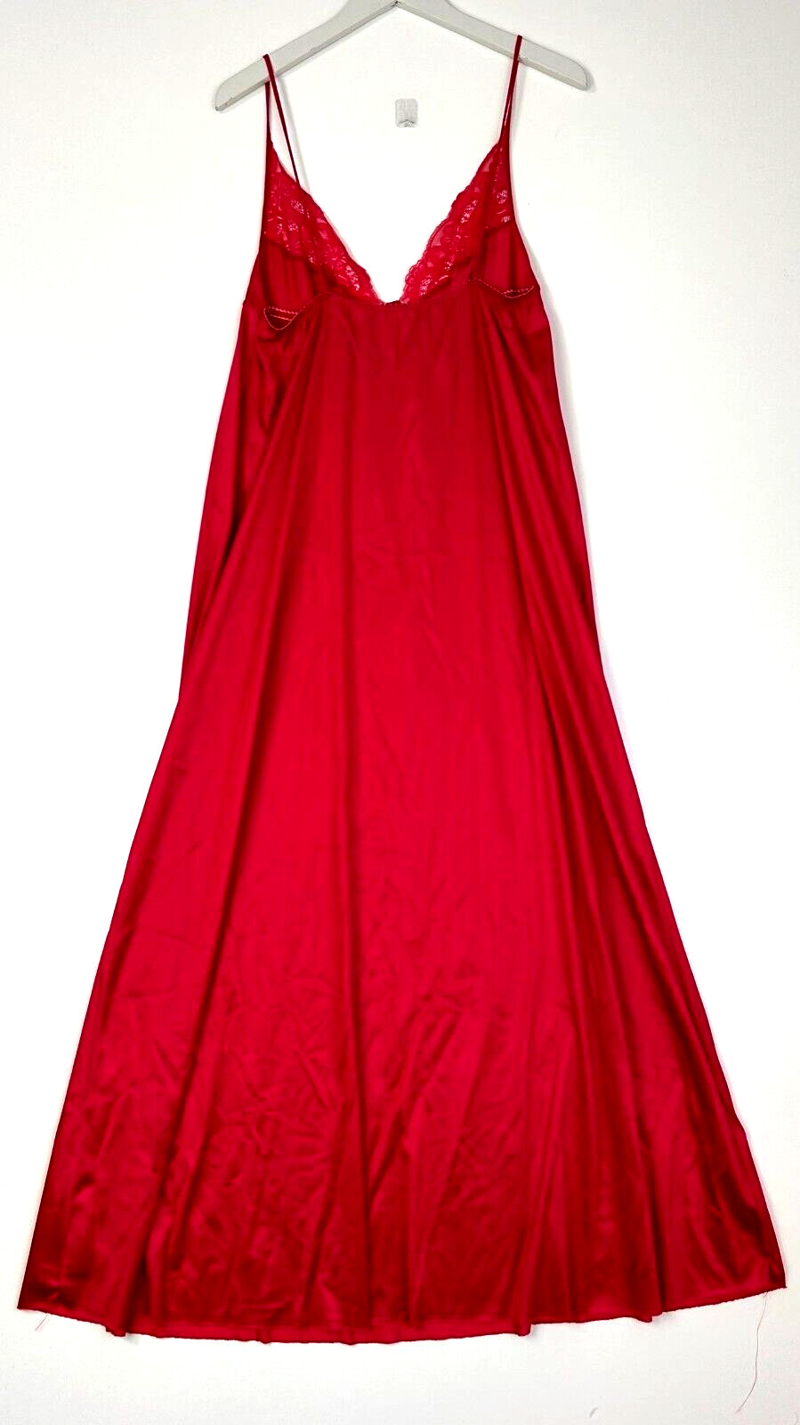 flair lingere by dianne keesee vtg slip night gown dark pink medium lace