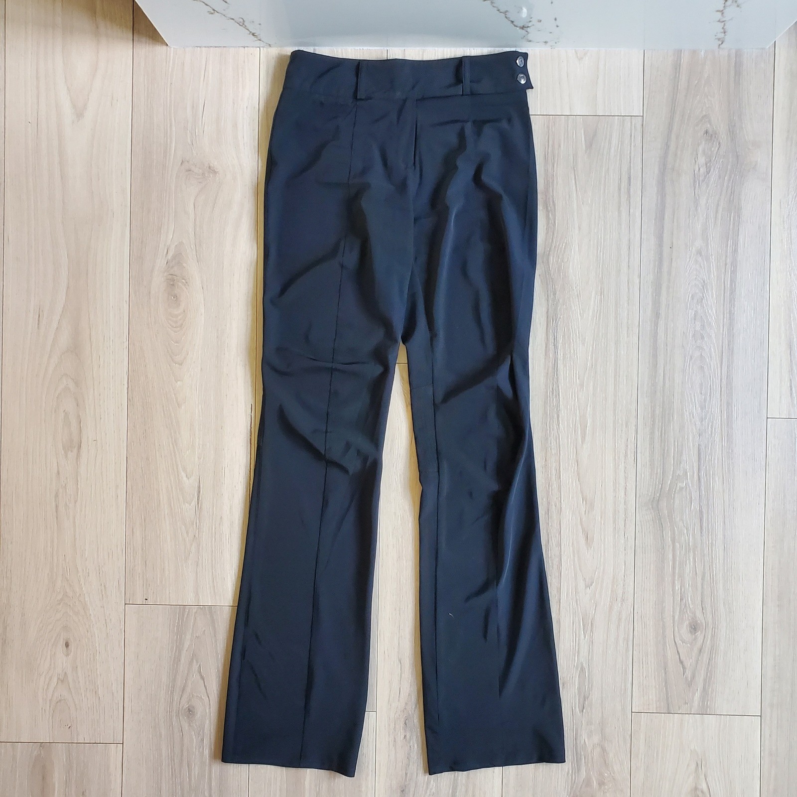 Arayal Pants Womens 36 Black Flare Snap Hem Vintage Made In France Trouser