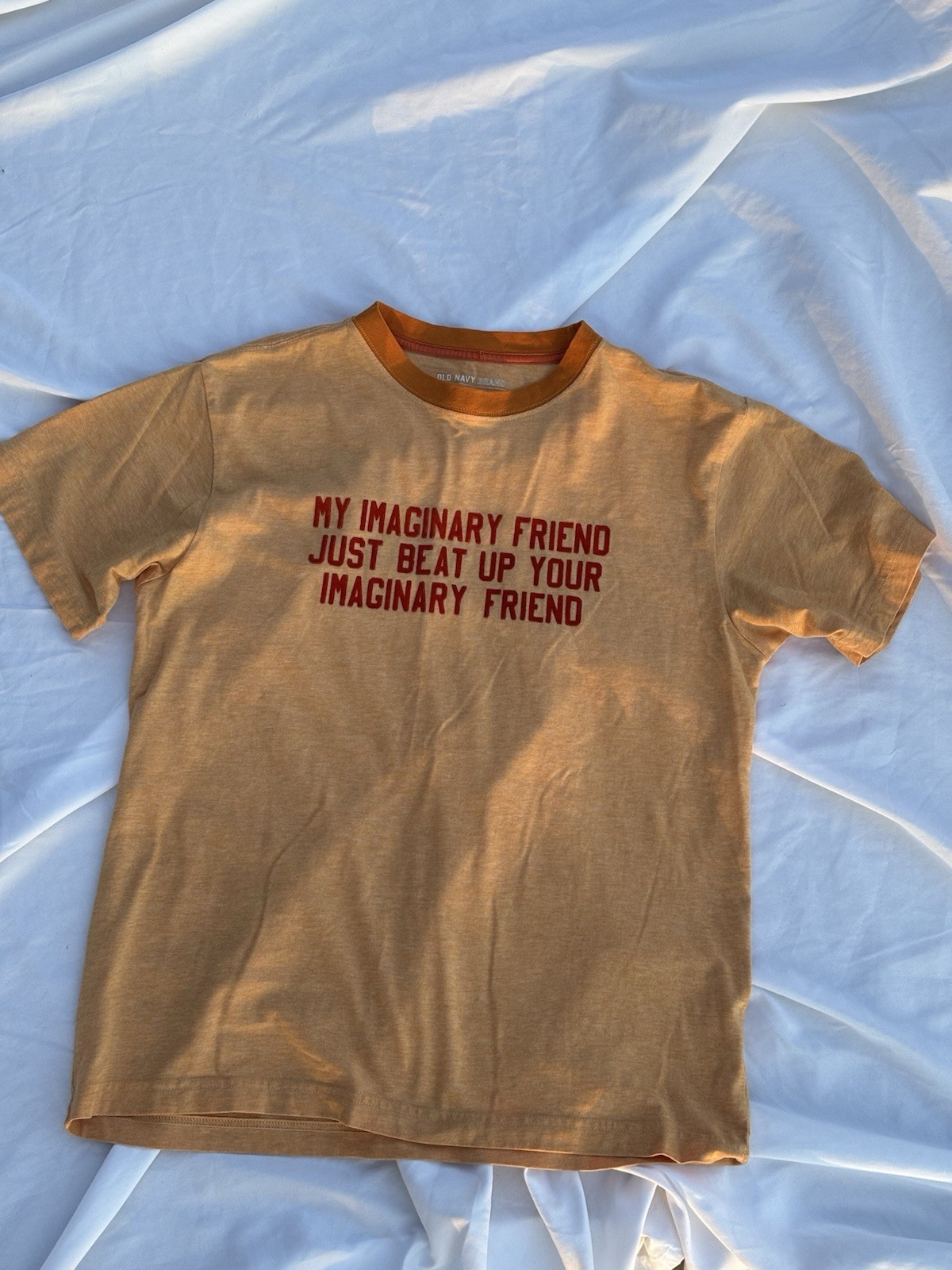 Vintage Old Navy Sarcastic T Shirt Felt Letters Medium Imaginary Friend Humor