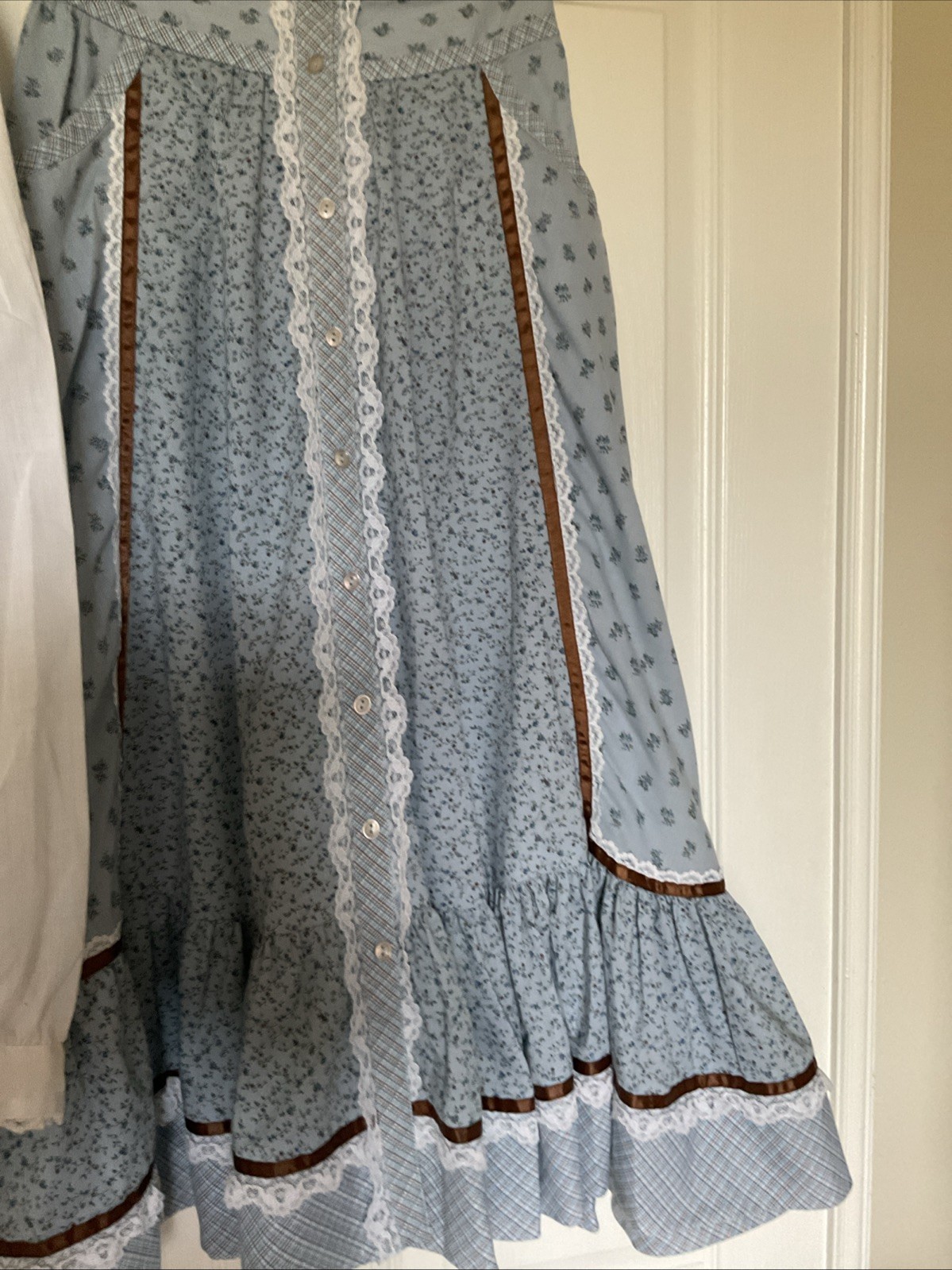 GUNNE SAX PATTERN HANDMADE VINTAGE SKIRT AND QUILTED VEST WITH BLOUSE XS