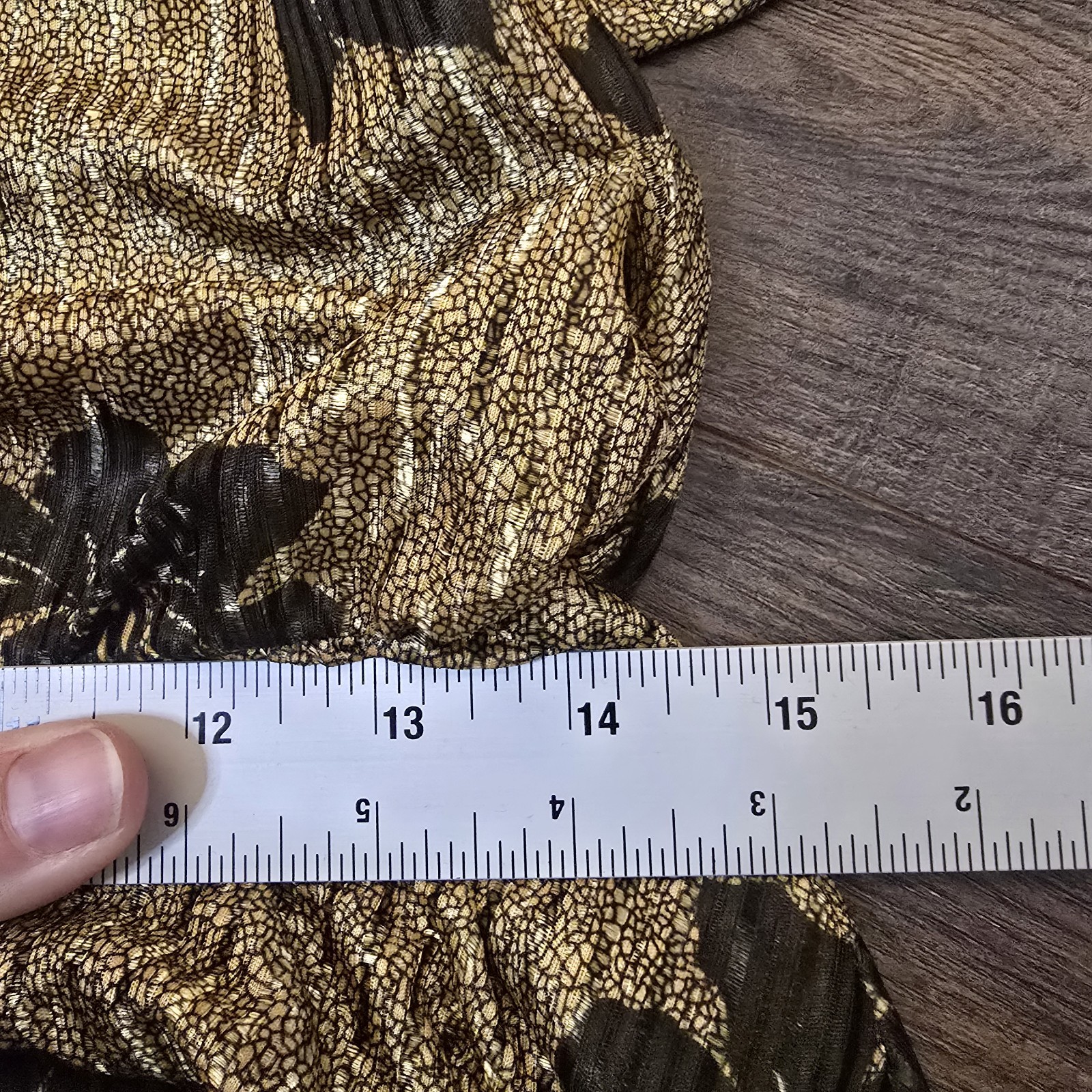 Vintage 80s Gold Metallic Peplum Wrap Back Dress David Bradley Small Glam Rock