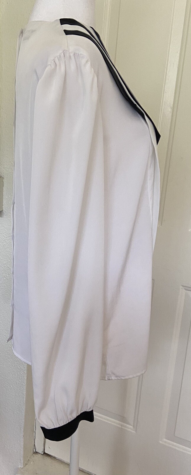 VTG 80s Lloyd Williams Pleated Front, Back Button Blouse Sz 4