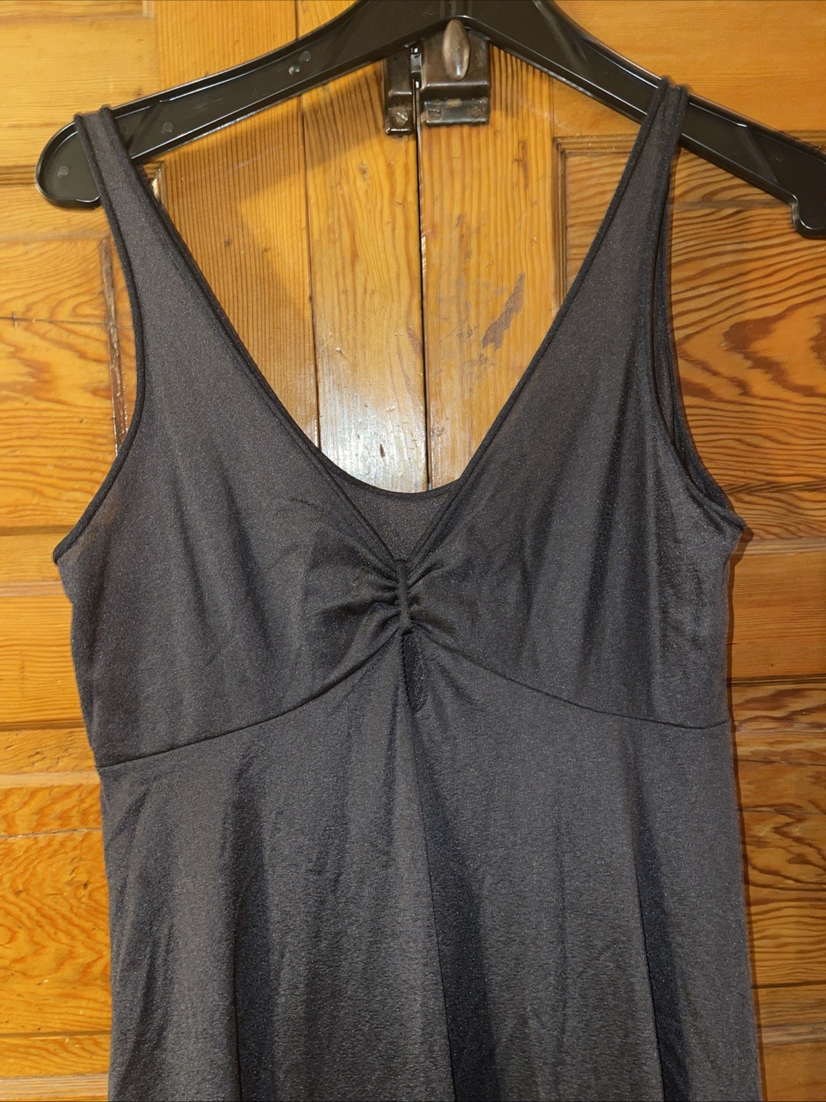 VTG Vanity Fair Sheer Negligee Nightgown Black Bust Sz 36 Tricot Nylon