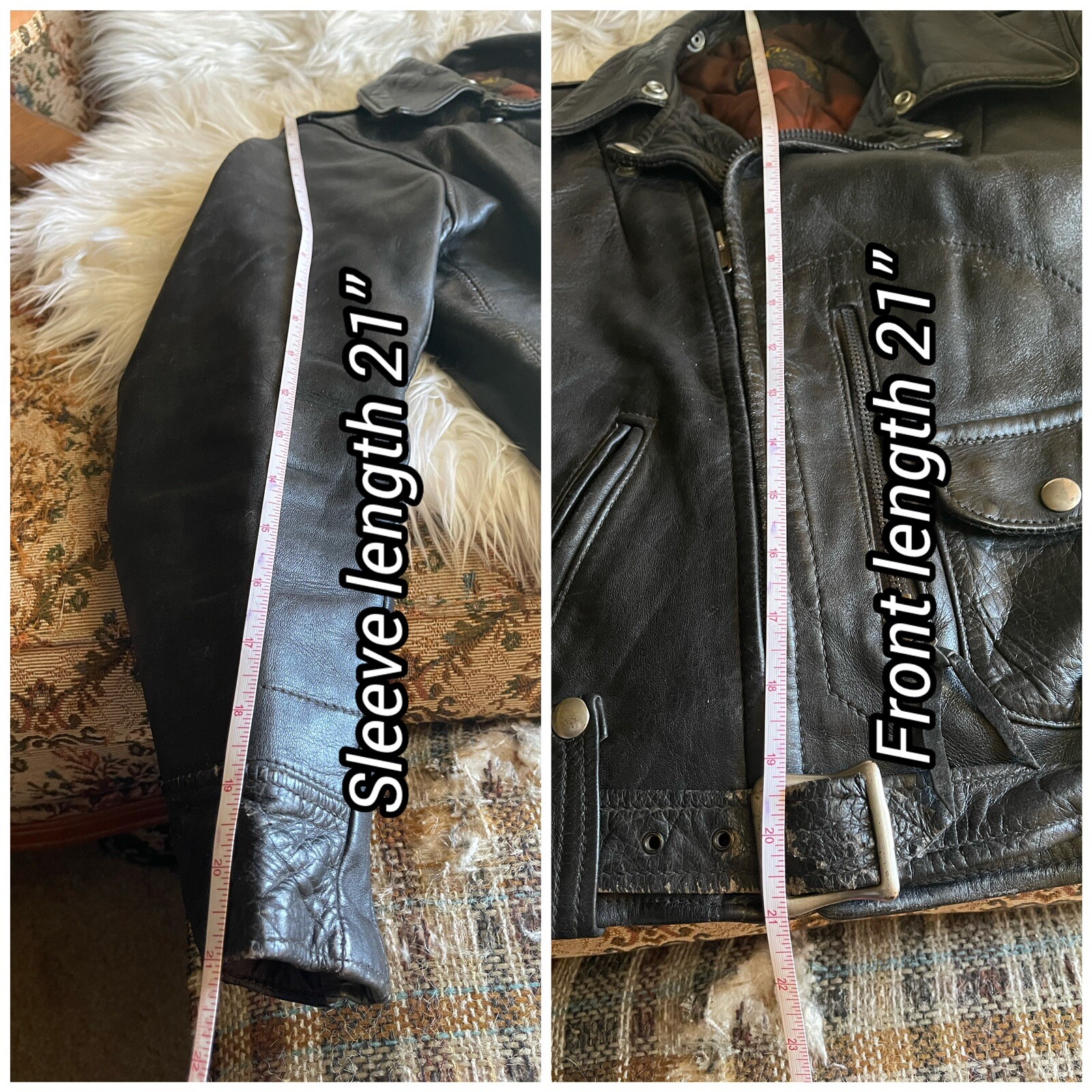 Buco J-12 J-14 Horsehide Leather Jacket 40s 50s Moto S Biker Vintage D Pocket 24