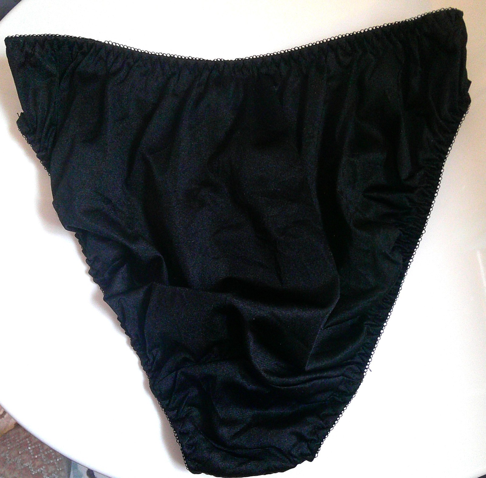 NWT Vtg « Gossard » High-Cut Lace Panel/Pearl Beads PANTY Style 1933 n Black Sz M