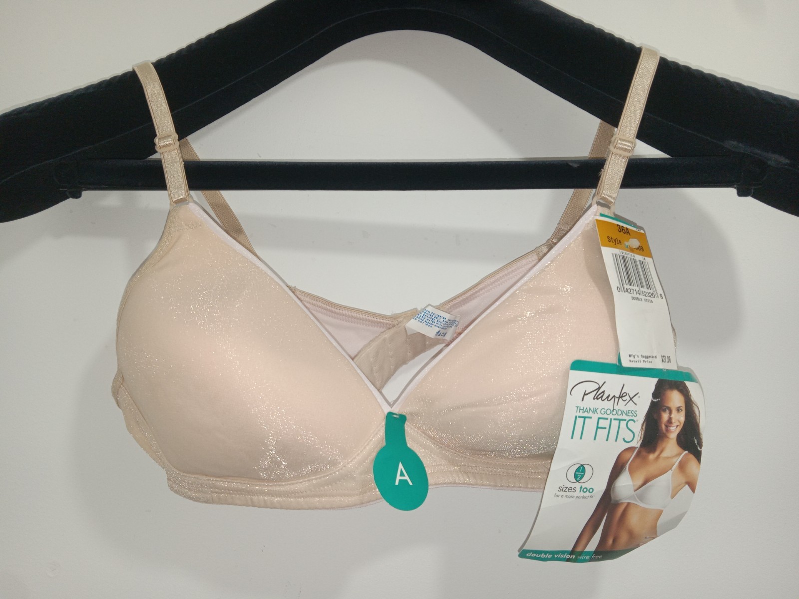 Vintage Playtex Double Vision 4009 Bra 36A Wireless Lined Ivory NOS *FLAW*