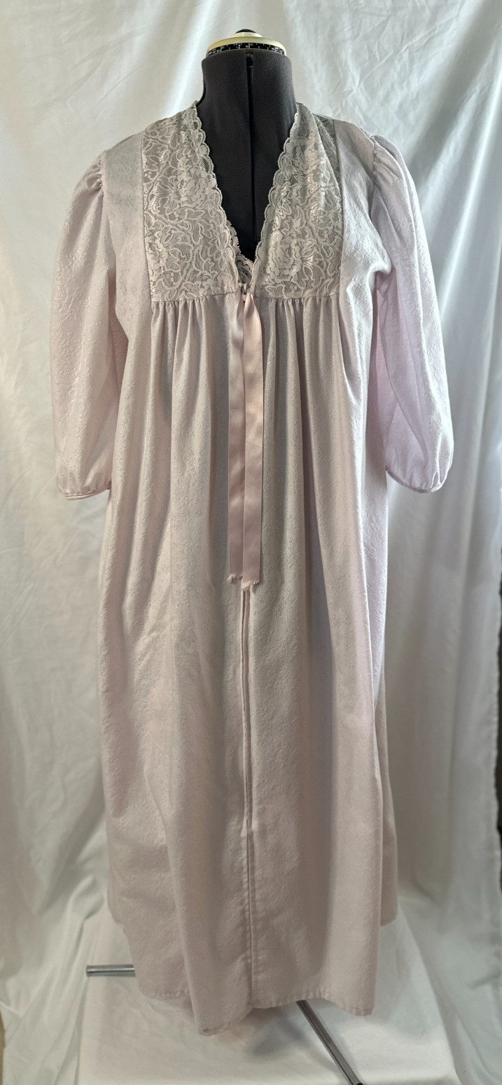 Vtg Gilligan O&rsquo;Malley Nightgown Robe Set Pink Medium Pink, Lace, Zip 2813 2613
