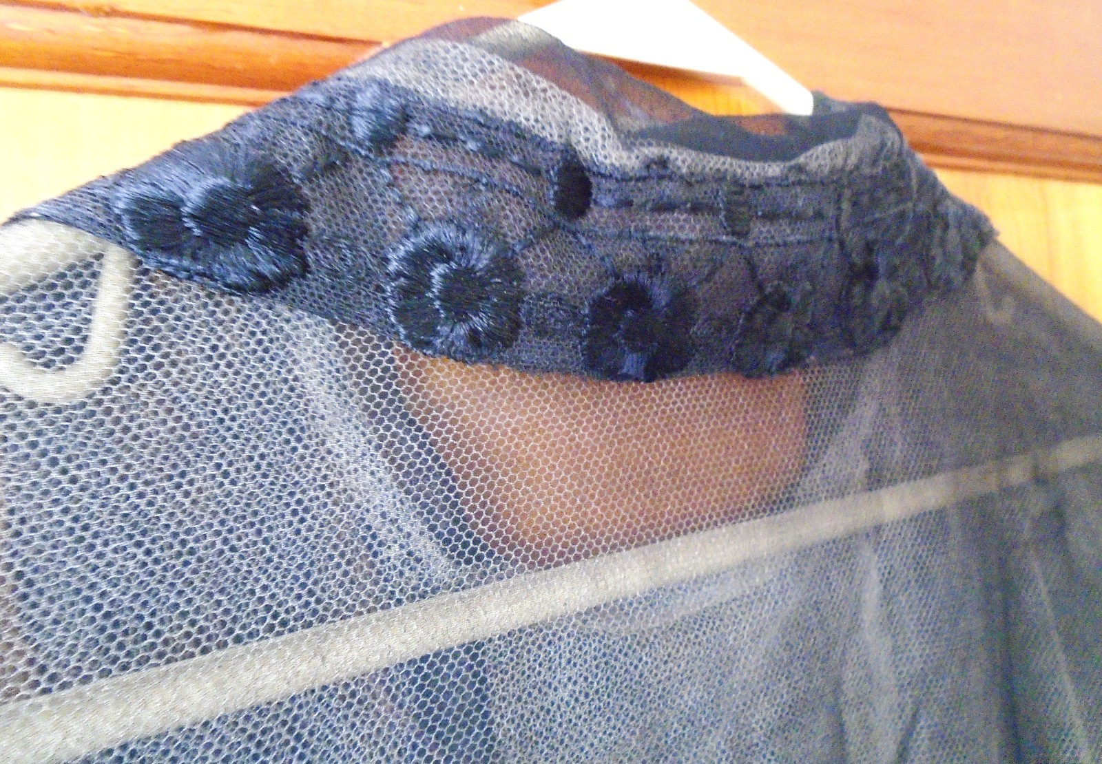 ANTIQUE 1910&rsquo;s 20&rsquo;s EDWARDIAN BLACK SHEER MESH BLOUSE LINED SOUTACH TRIM Sz S-M