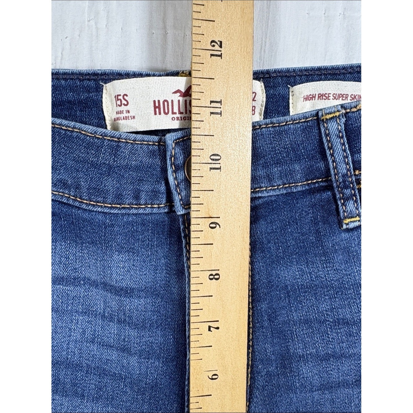 Hollister Women High Rise Super Skinny Distressed Ripped Jeans Size 15S NWT
