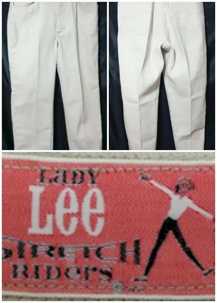 RARE Vtg 60s Lady Lee Beige Stretch Riders Jeans 26&Prime;-28&Prime;X29&Prime; High Waist Skinny