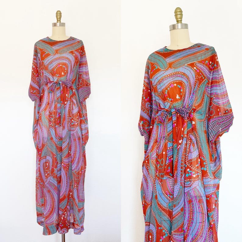 1960s caftan / 1960s Maxi Dress / Vintage Caftan / One Size