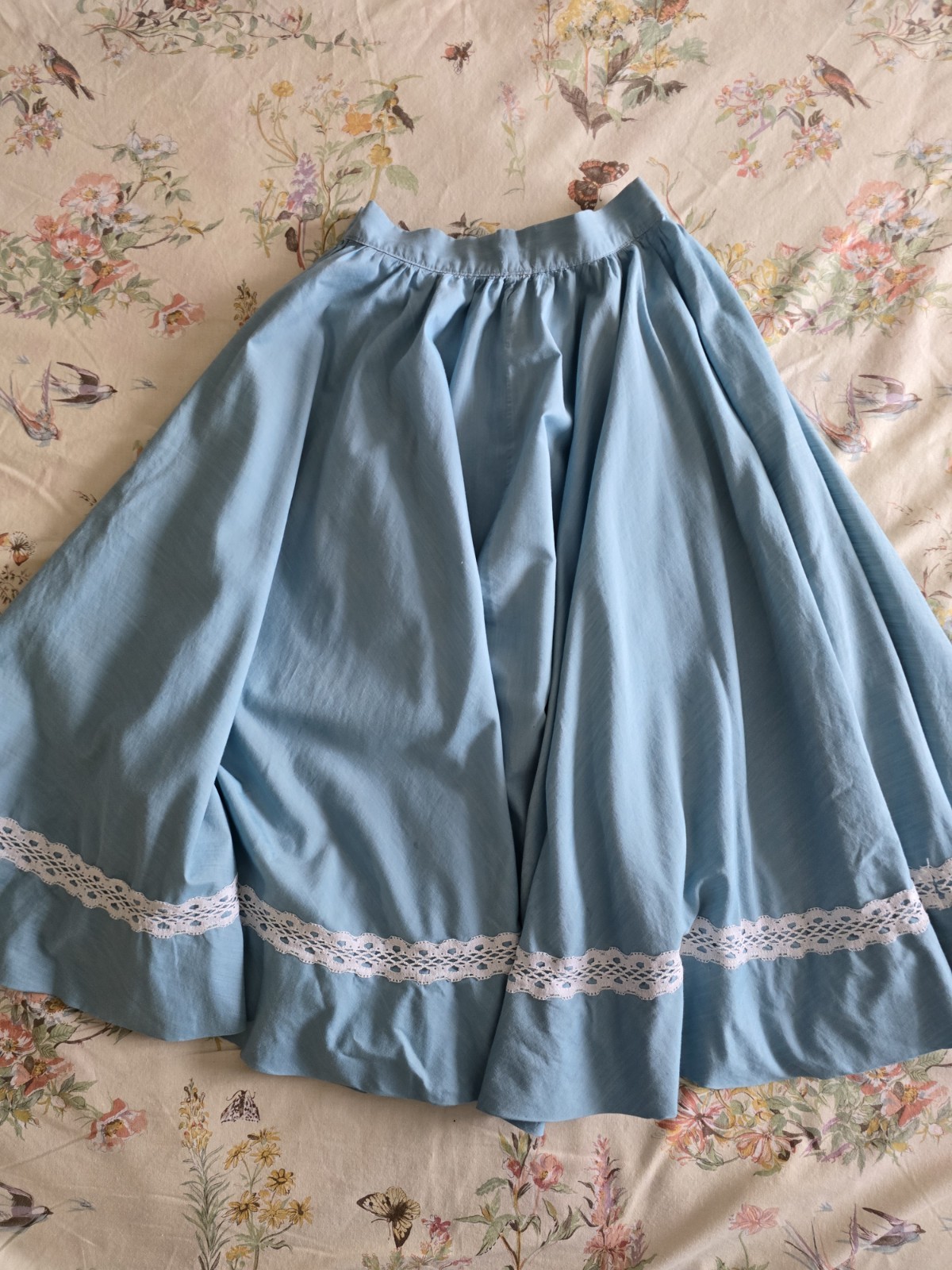 Vintage 1950s Jonathan Logan Circle Skirt Blue Womens XXS XS Mid Century