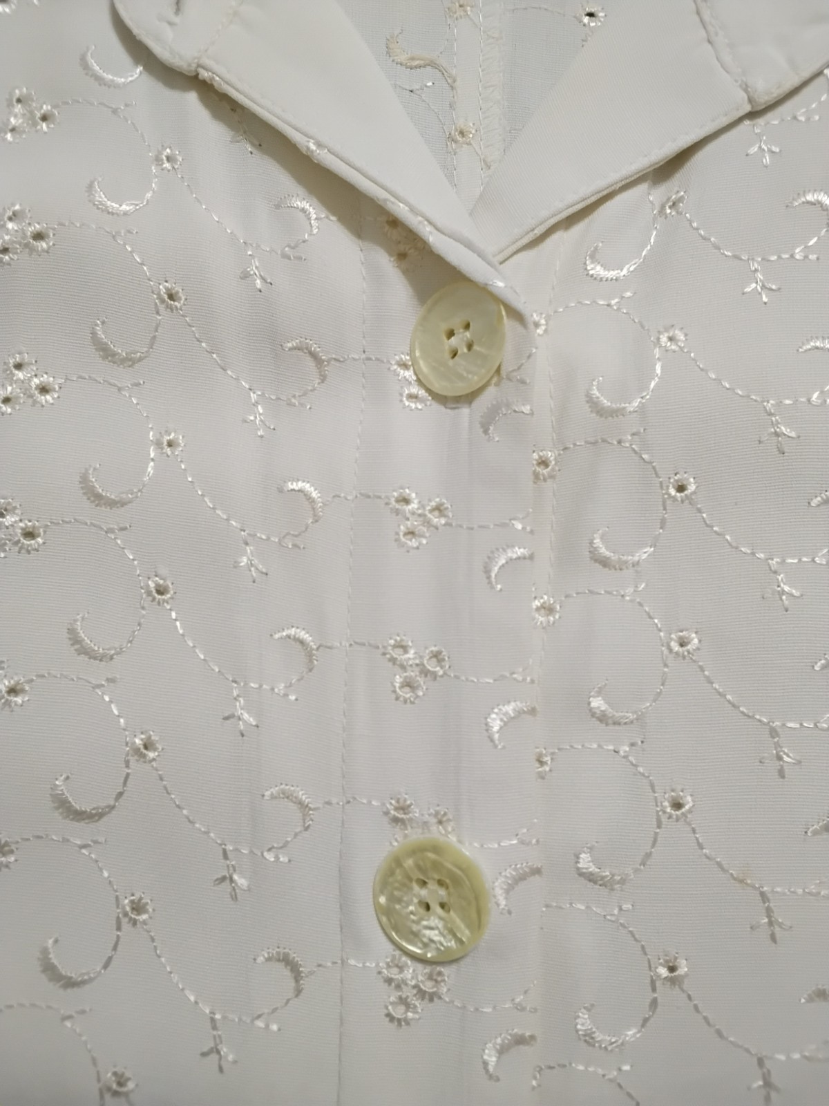 Vintage Wild Rose Cream Pant Suit Set Eyelet Duster 1990&rsquo;s