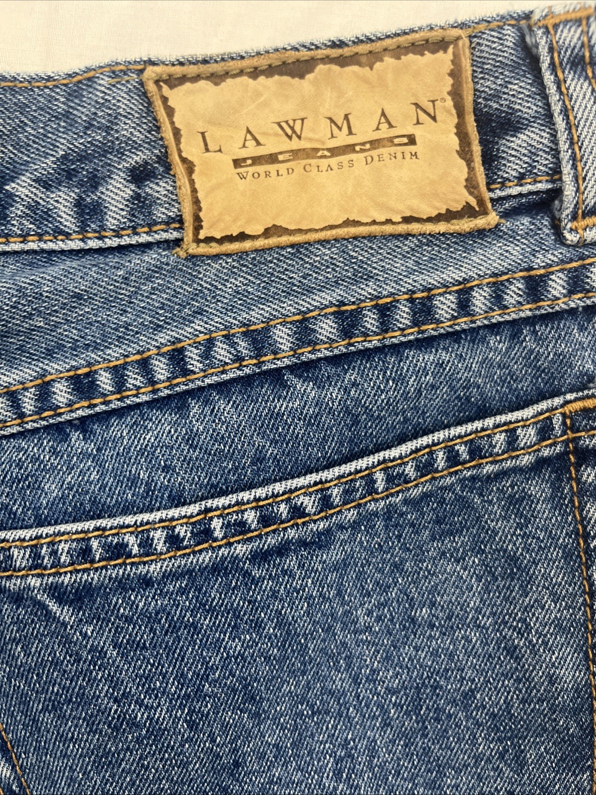 Vtg Lawman Denim High Waisted Button Fly Shorts Retro Size 13