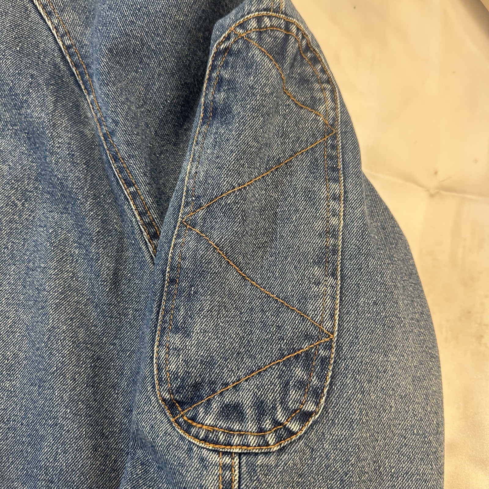 Vintage Reversible Denim Long Jacket With Grey Sweatshirt Interior Size 22 Wide