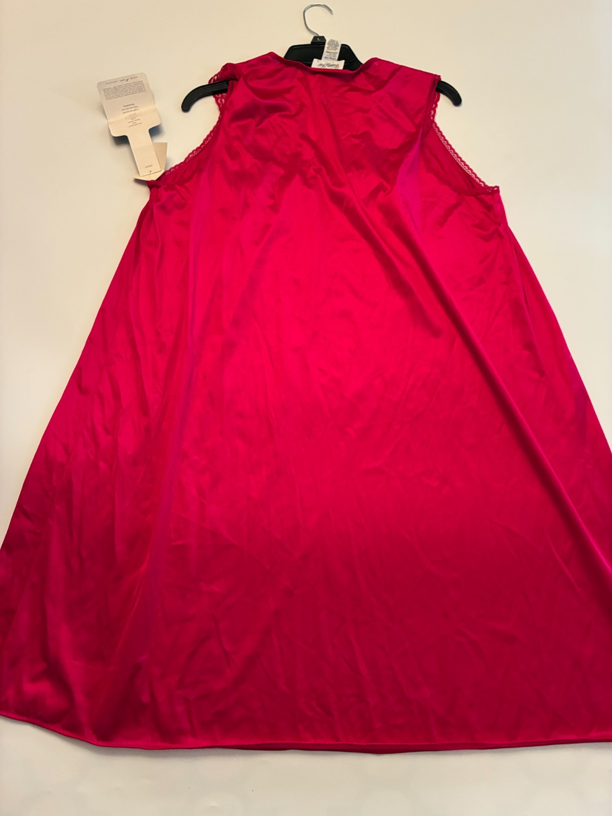 VANITY FAIR NIGHTGOWN Large KNIGHTHOOD RED PINK Vintage NOS Nylon Babydoll NWT
