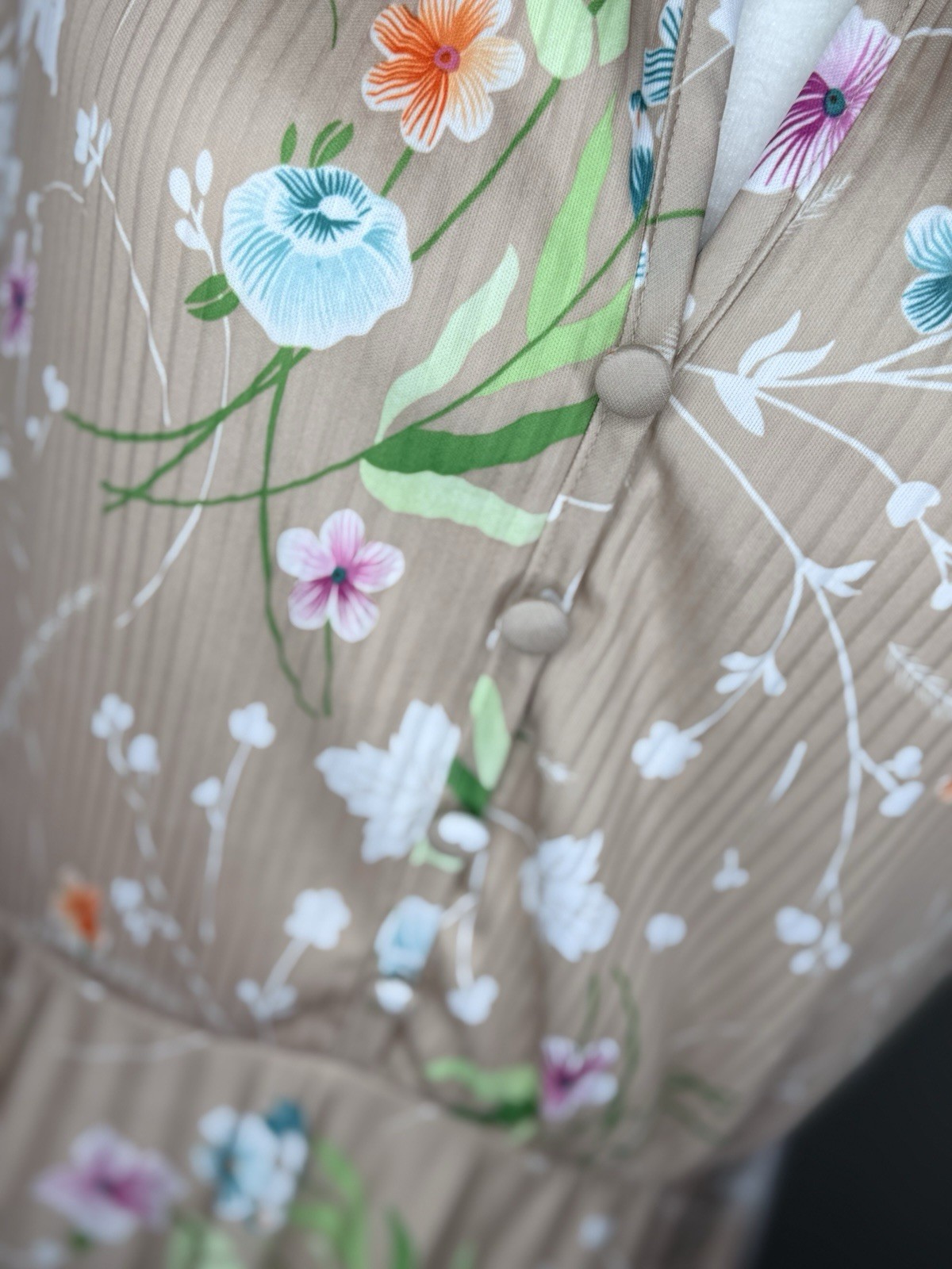 VTG 70s Spring Floral Dress Sz 8/10 Med Retro Pretty Feminine Cap Sleeves CUTE!