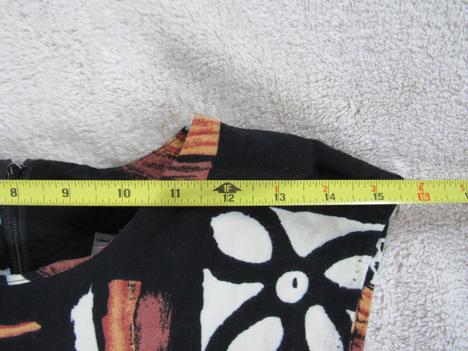 80s Mod Shift Dress Geometric Abstract Tribal Womens Size 12 TINA BARRIE Retro
