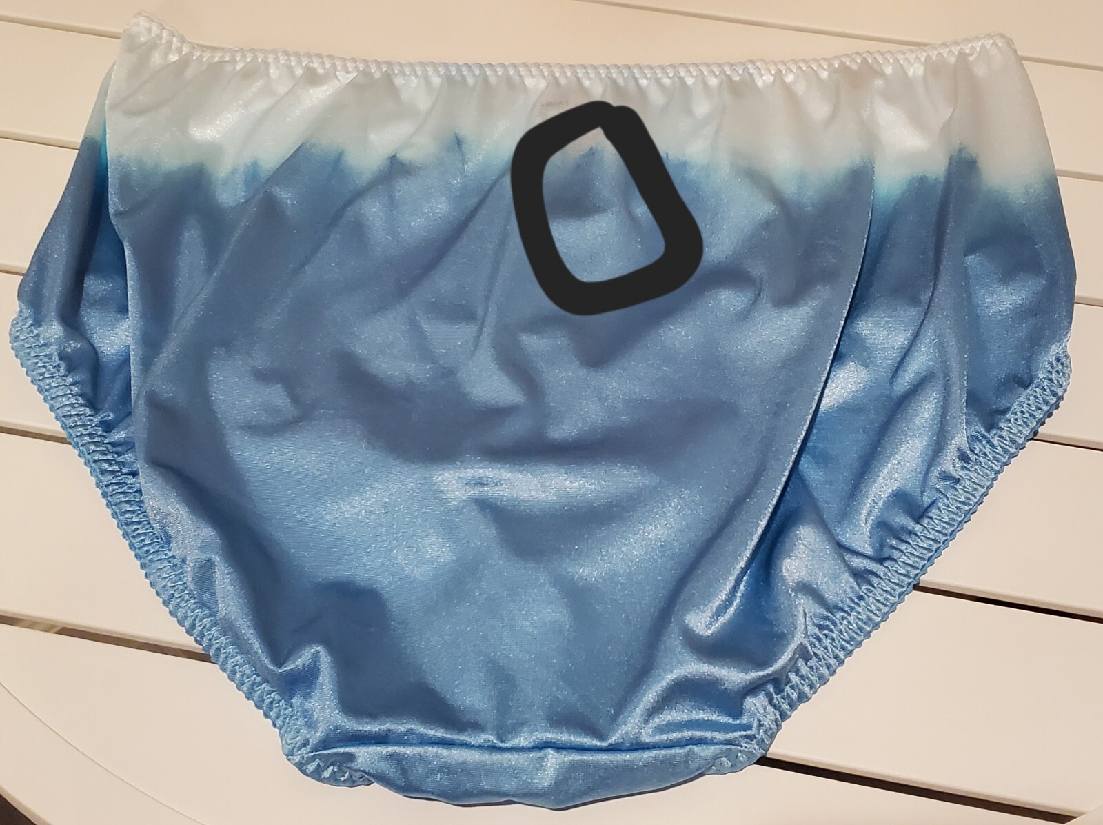 Flawed Vanity Fair Satin Stretch Shiny Panty 11/4XL Blue Sunset Static 40301