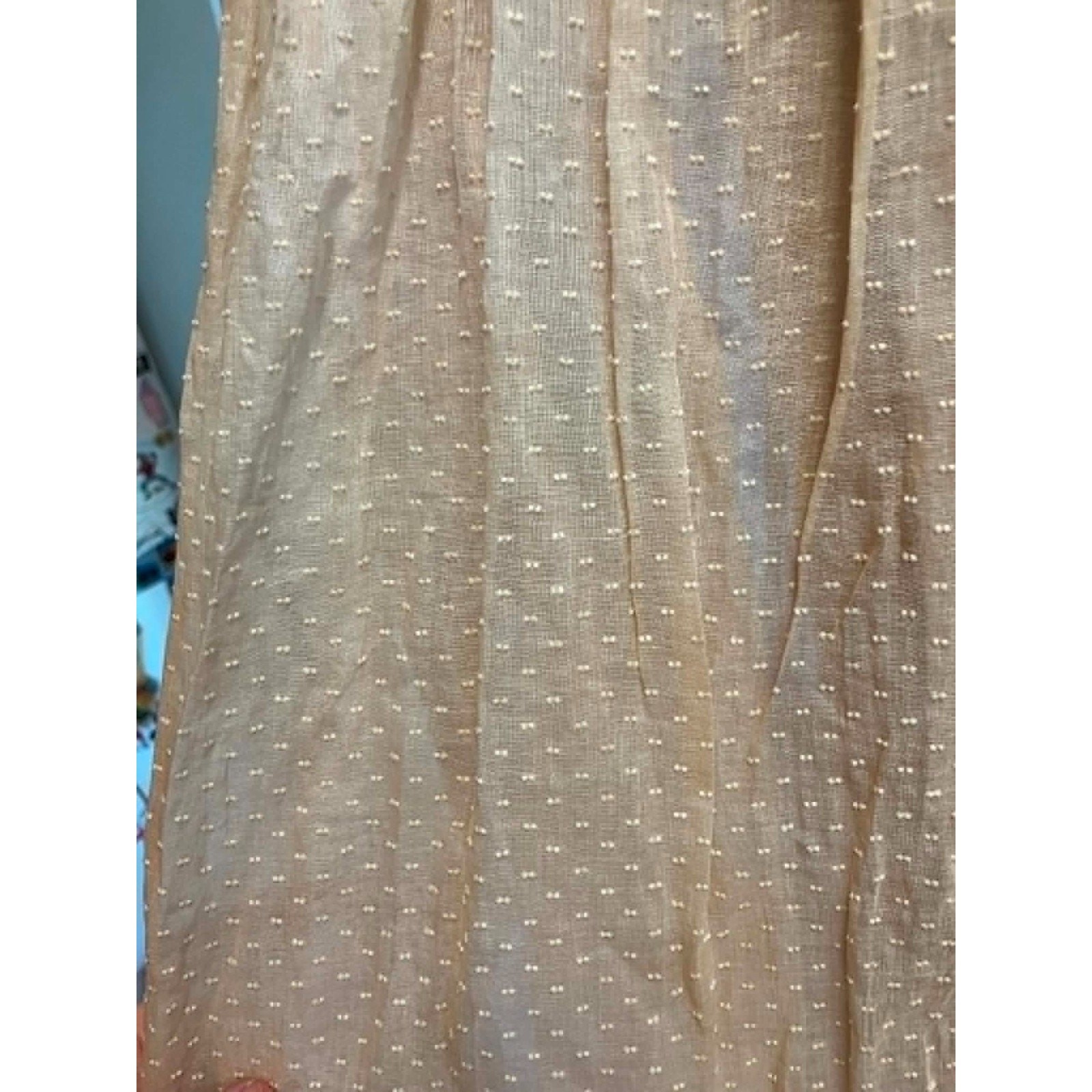 Swiss Dot Sheer Top Crisp Cotton 1950s Dress Full Skirt Short Sleeve Tailored