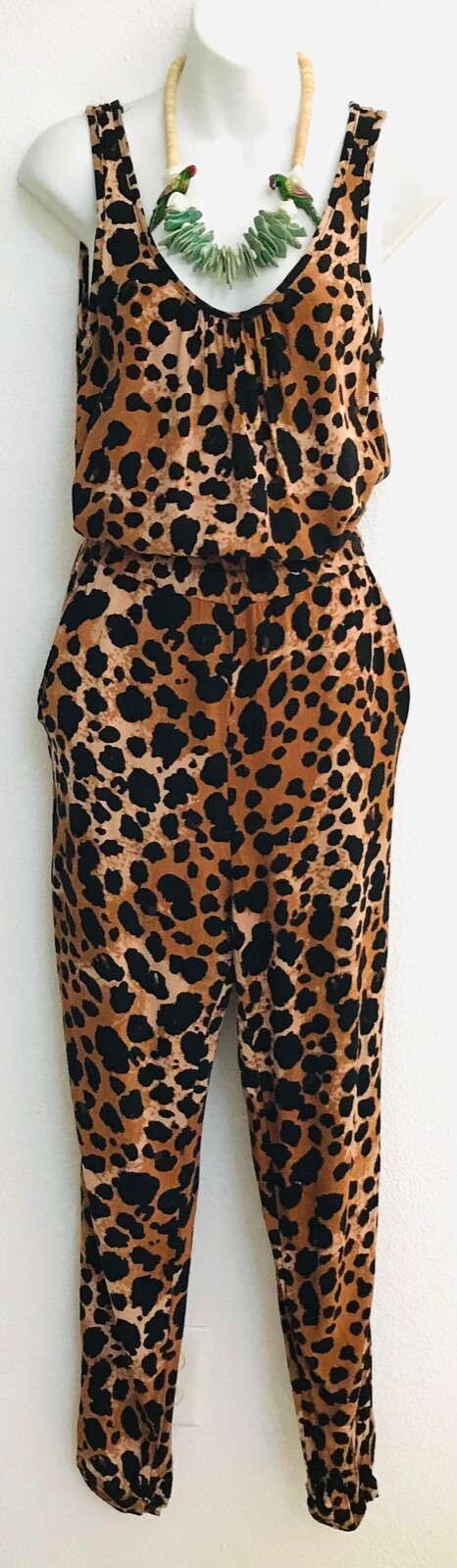 Vintage 90’s Slouchy LEOPARD JUMPSUIT S / M As-Is