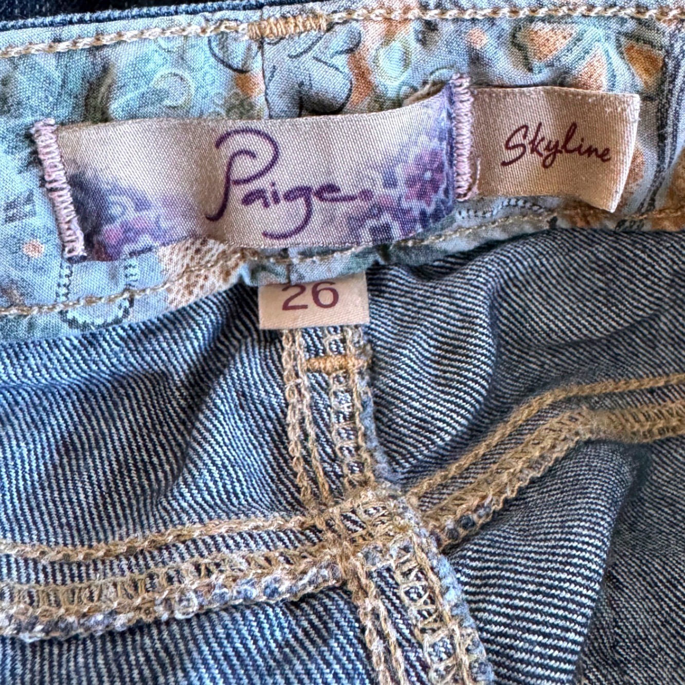 Vintage Y2K Paige Skyline Low Rise Slim Bootcut Jeans Dark Wash Denim Size 26
