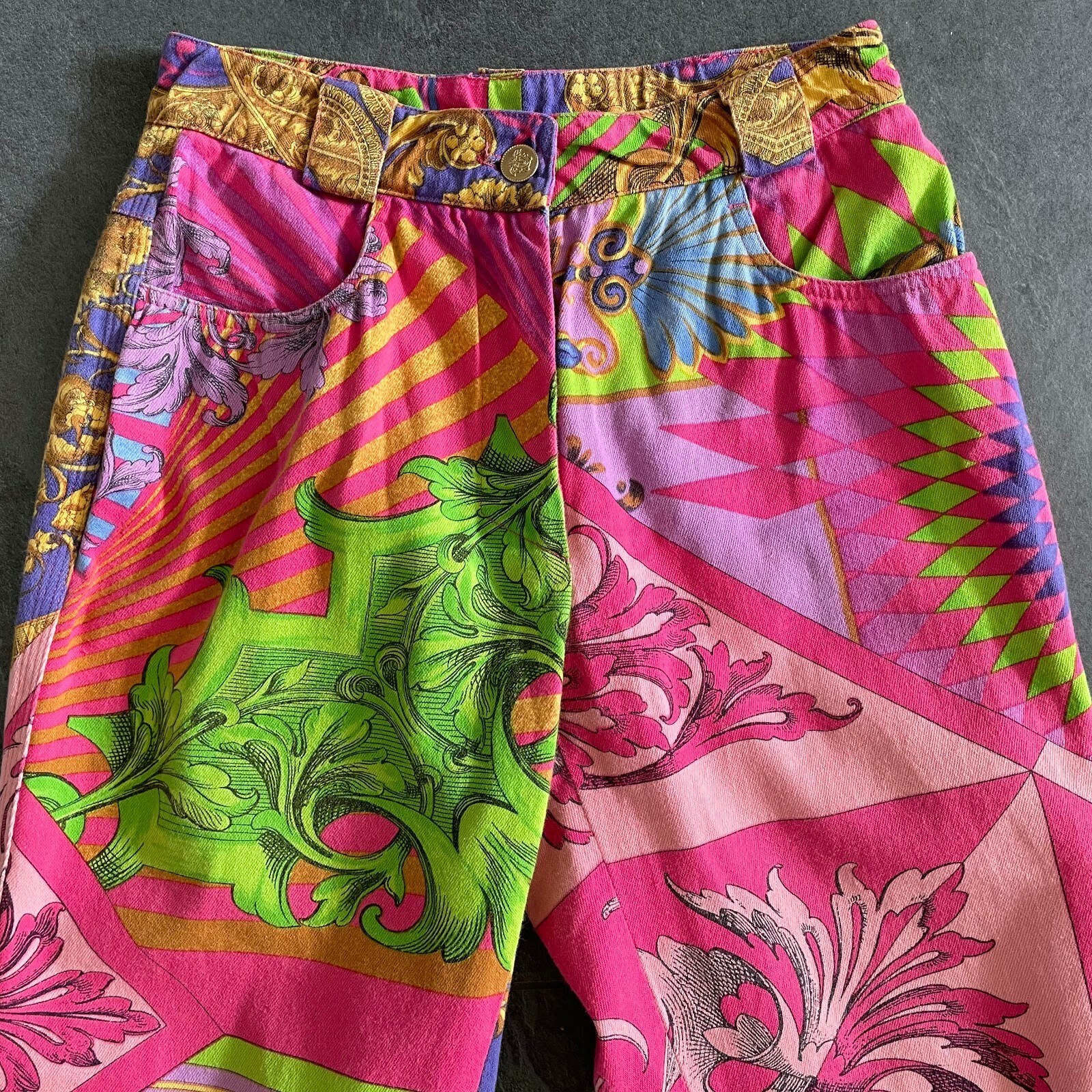 GIANNI VERSACE jeans w/ iconic Multibarocco print size IT 40 from S/S 1992