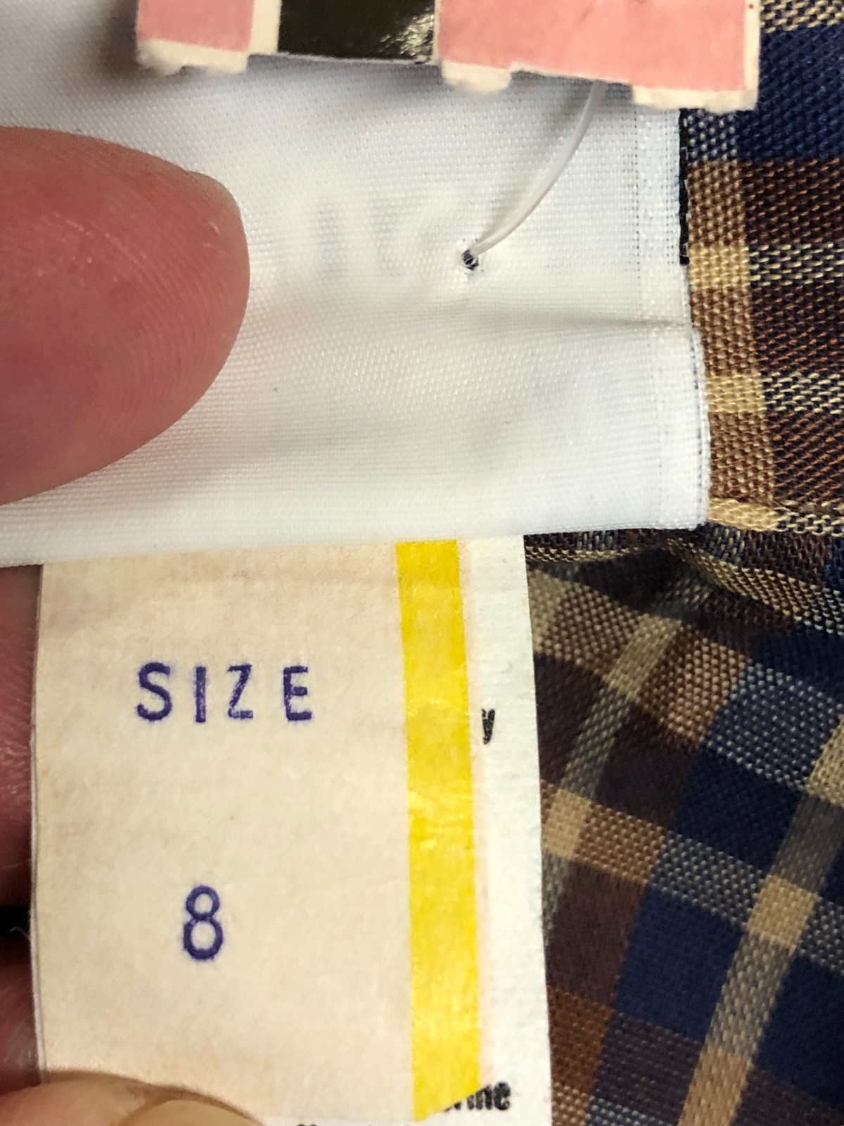 Vintage Russ Togs Plaid Button Down Top Deadstock Size 8 Shirt ILGWU USA