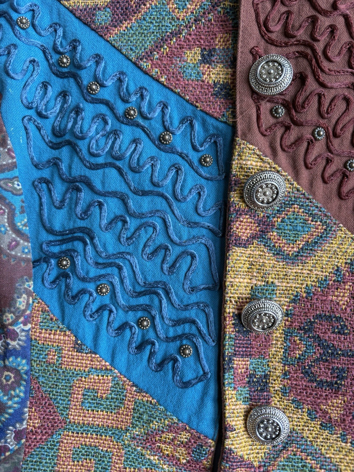 Vintage Howard Wolf Patchwork Western Cottagecore Vest Size 8 Poly/Cotton Blend