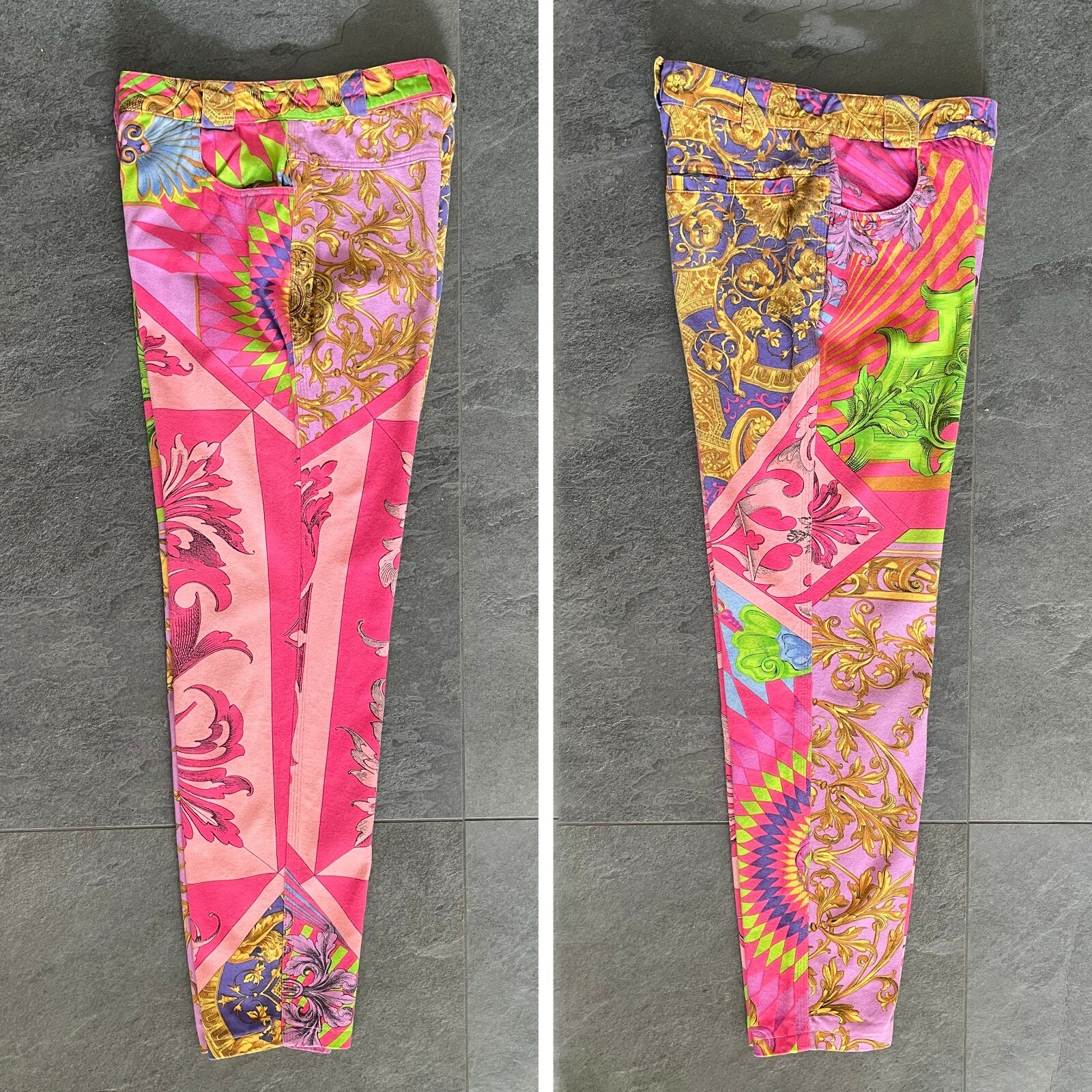 GIANNI VERSACE jeans w/ iconic Multibarocco print size IT 40 from S/S 1992
