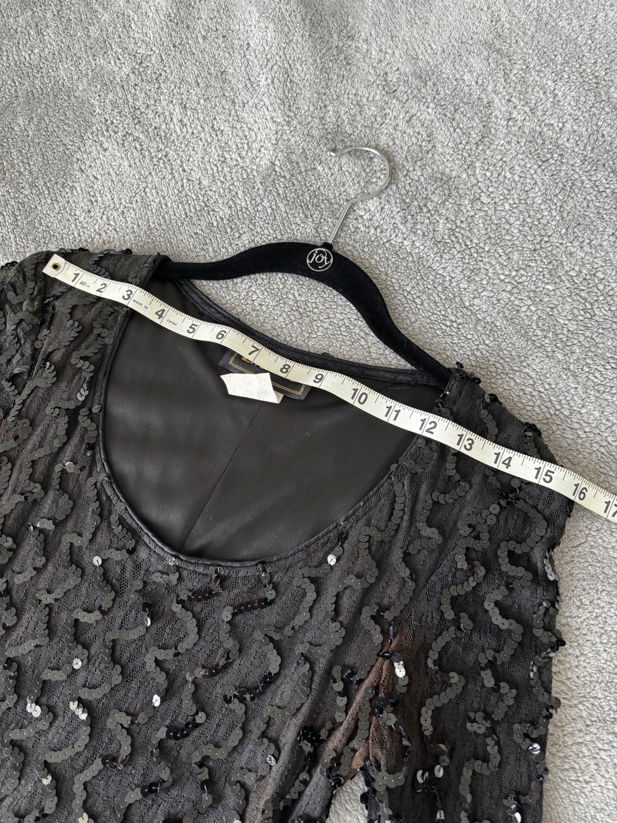 black vintage LA Glo long-sleeve sequin dress size 7/8