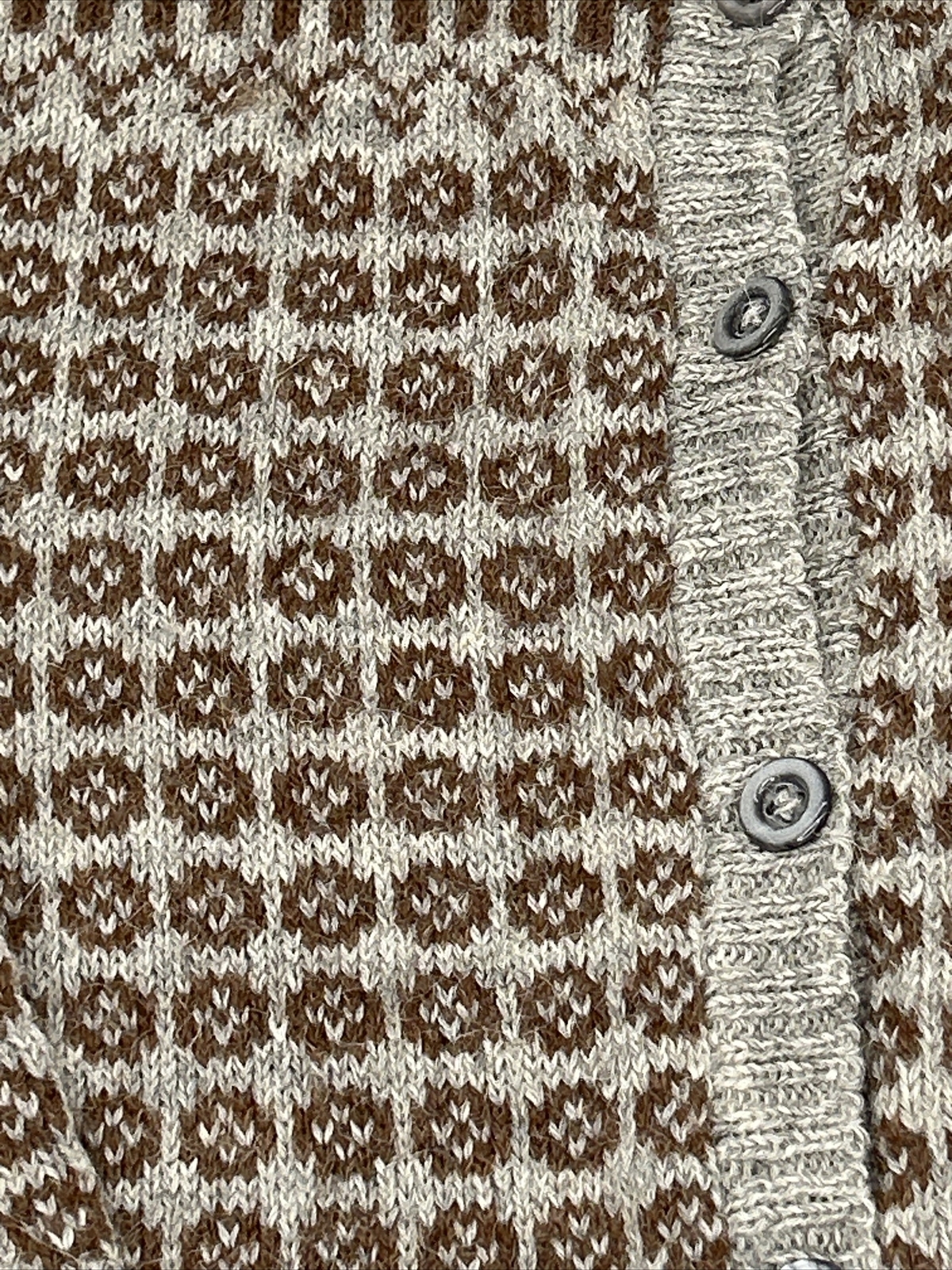 Papaca 100% Alpaca Peruvian Rockabilly Ratpack Style Cardigan Made Peru Vintage