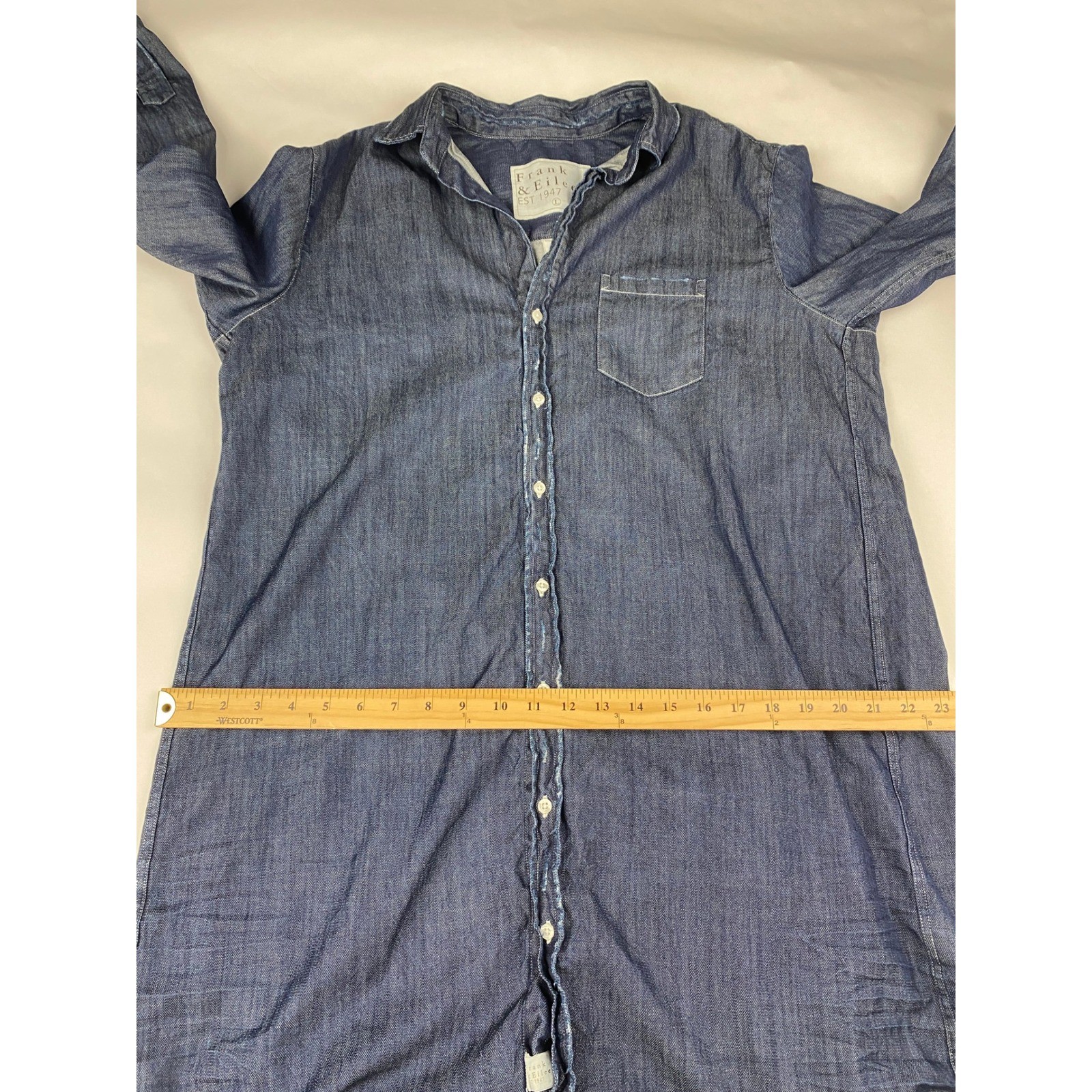 Frank & Eileen Mary Shirtdress Women&rsquo;s Size Large Dark Wash Distressed