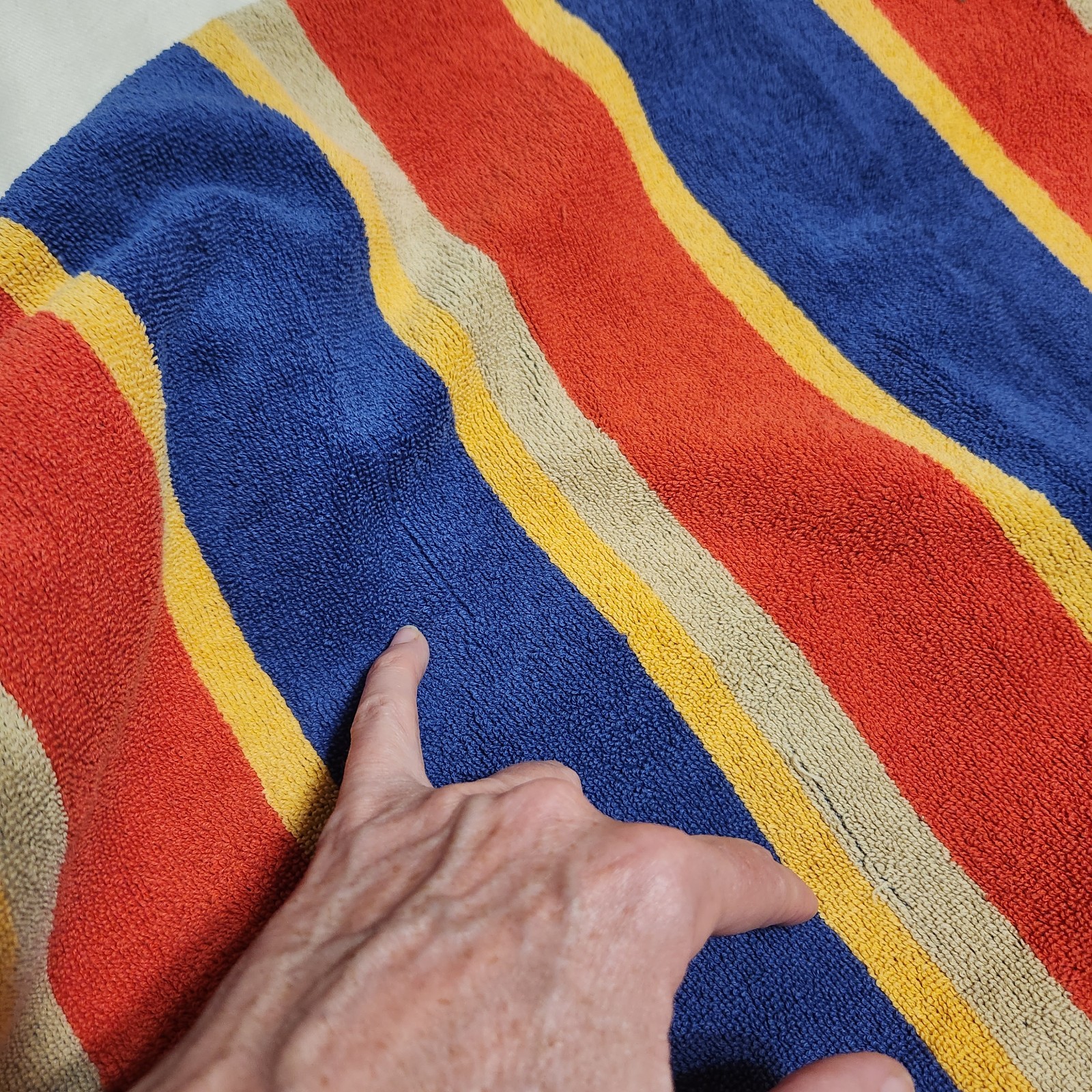 Vintage Cecil Saydah Sunbrights Beach Towel Striped Terry Karen Allen 35&Prime;X64&Prime;