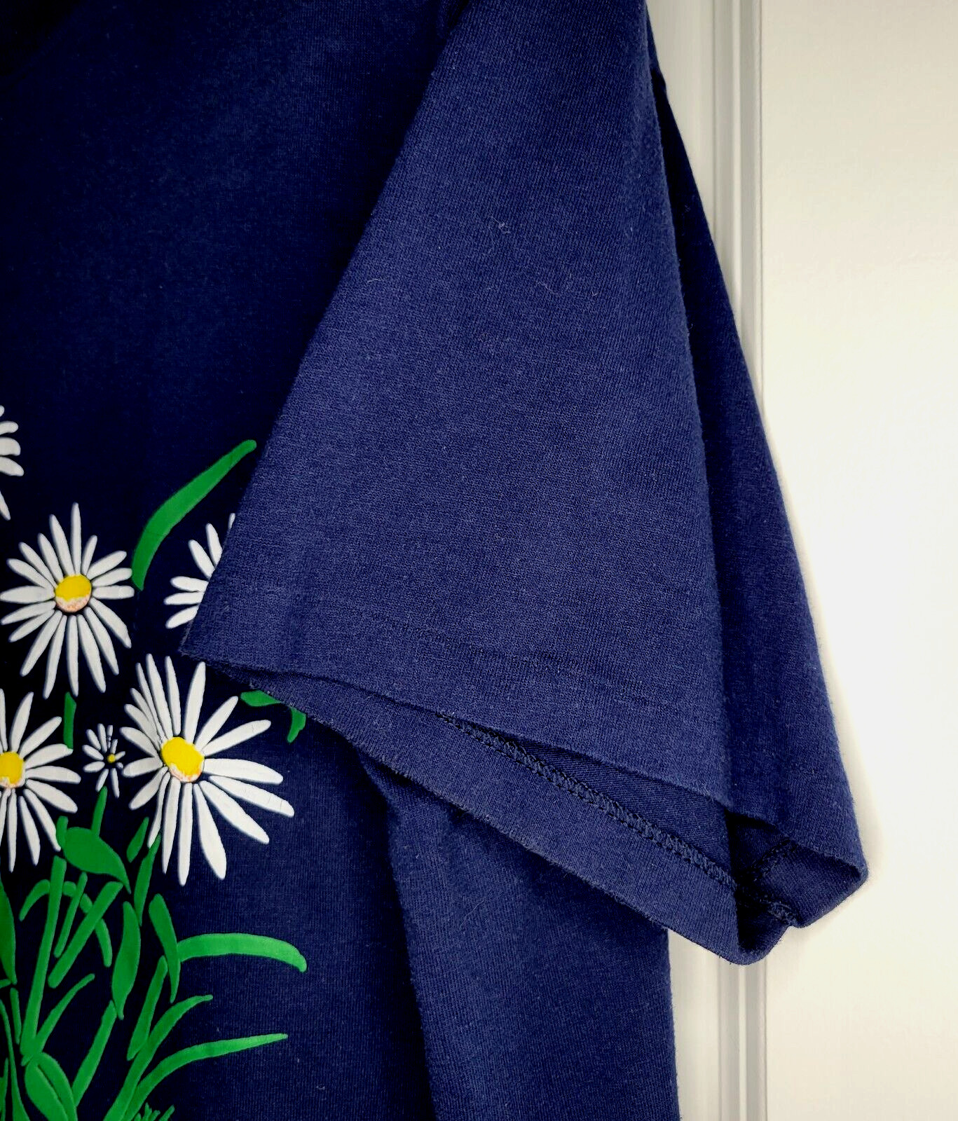Vintage Daisy Flower T-Shirt Blue Women&rsquo;s XL Single Stitch Boxy Botany USA 90s