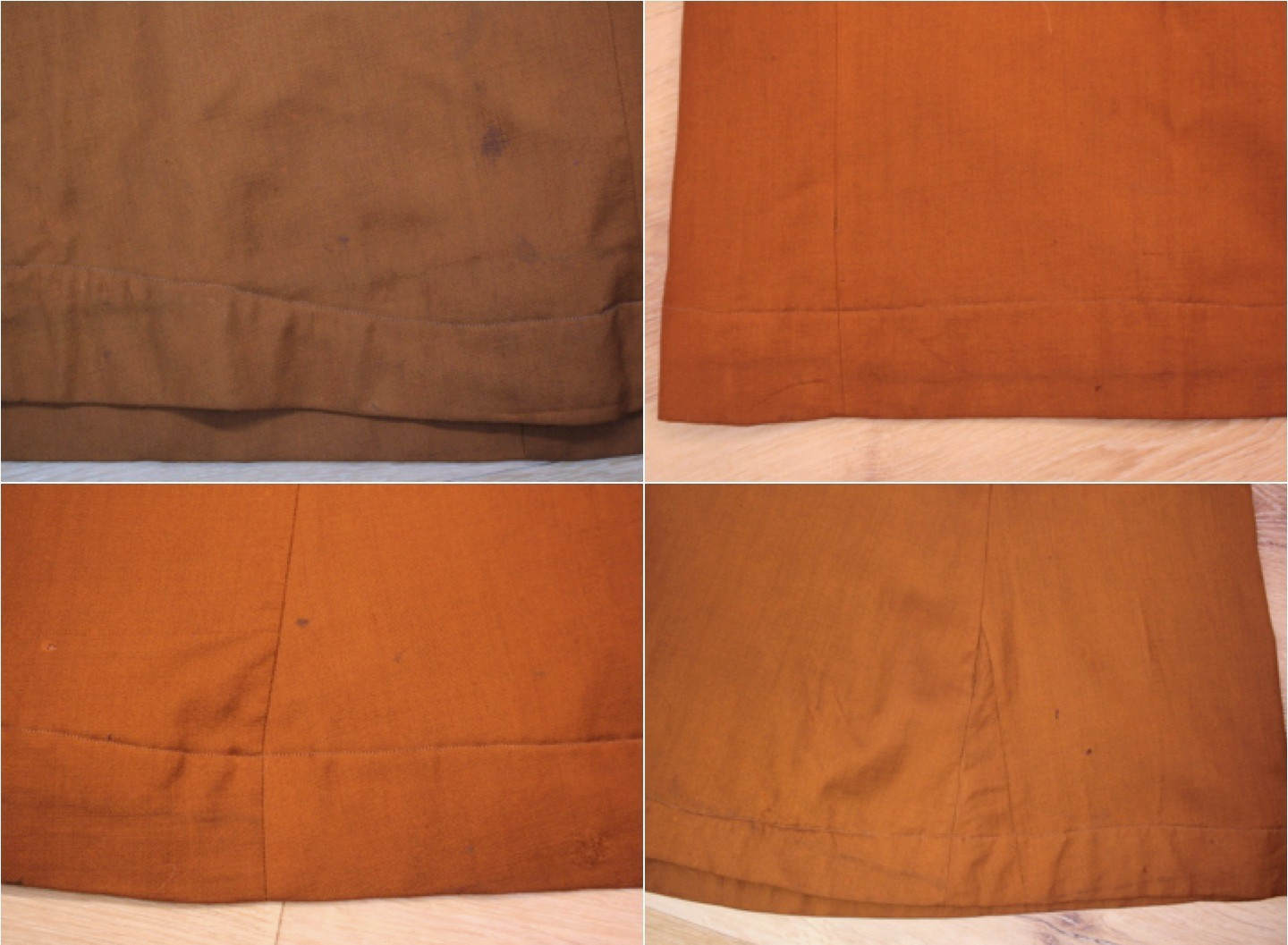 VTG Women&rsquo;s Antique Late 1800s 2 Pc Burnt Orange / Brown Jacket & Skirt Set XS/S